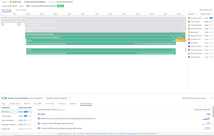 Gain code-level visibility with thread profiling