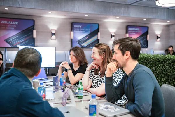 Event attendees talking and collaborating