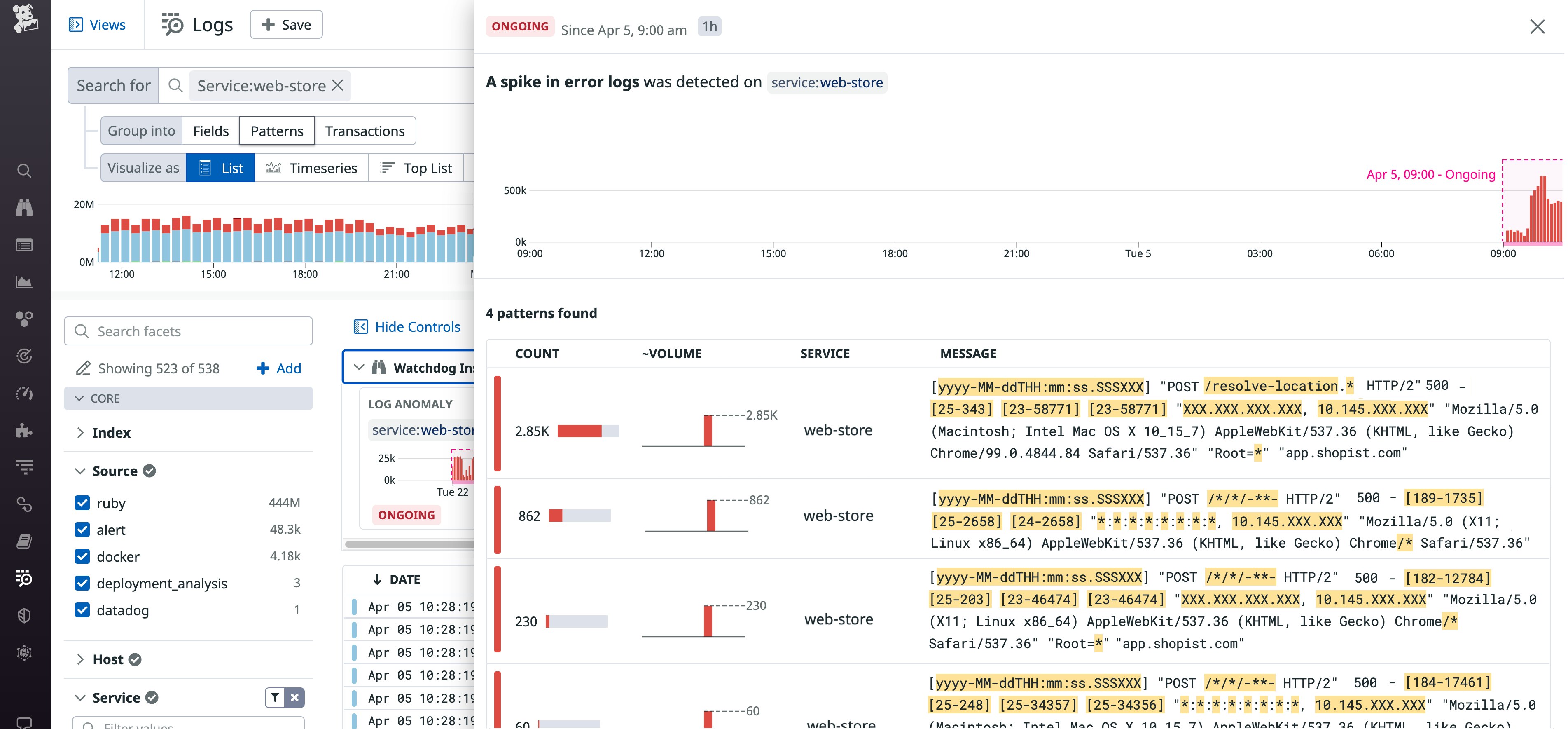 Click an anomaly to see aggregated patterns Click an anomaly to see aggregated patterns