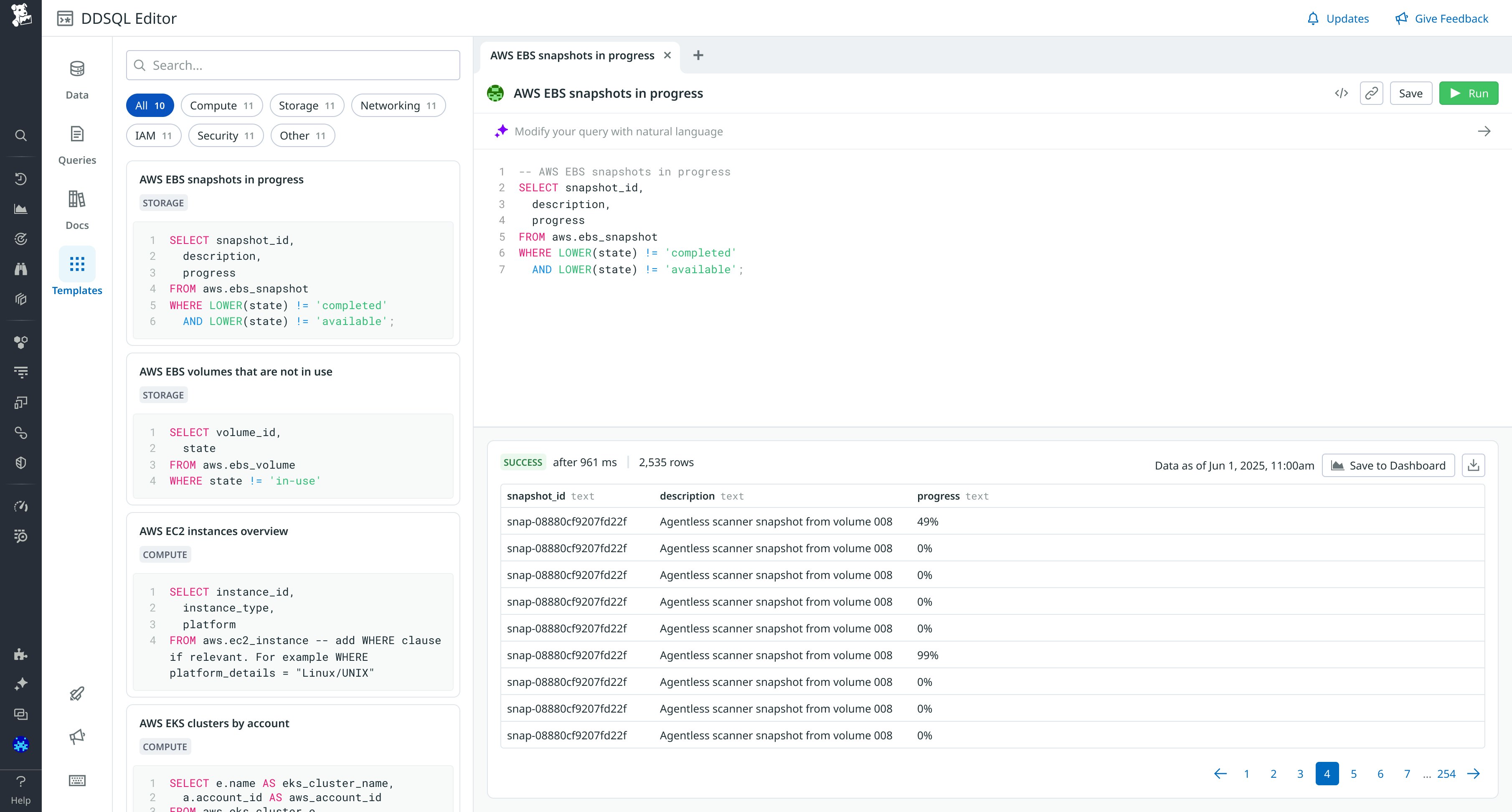 DDSQL Editor interface. DDSQL Editor interface.