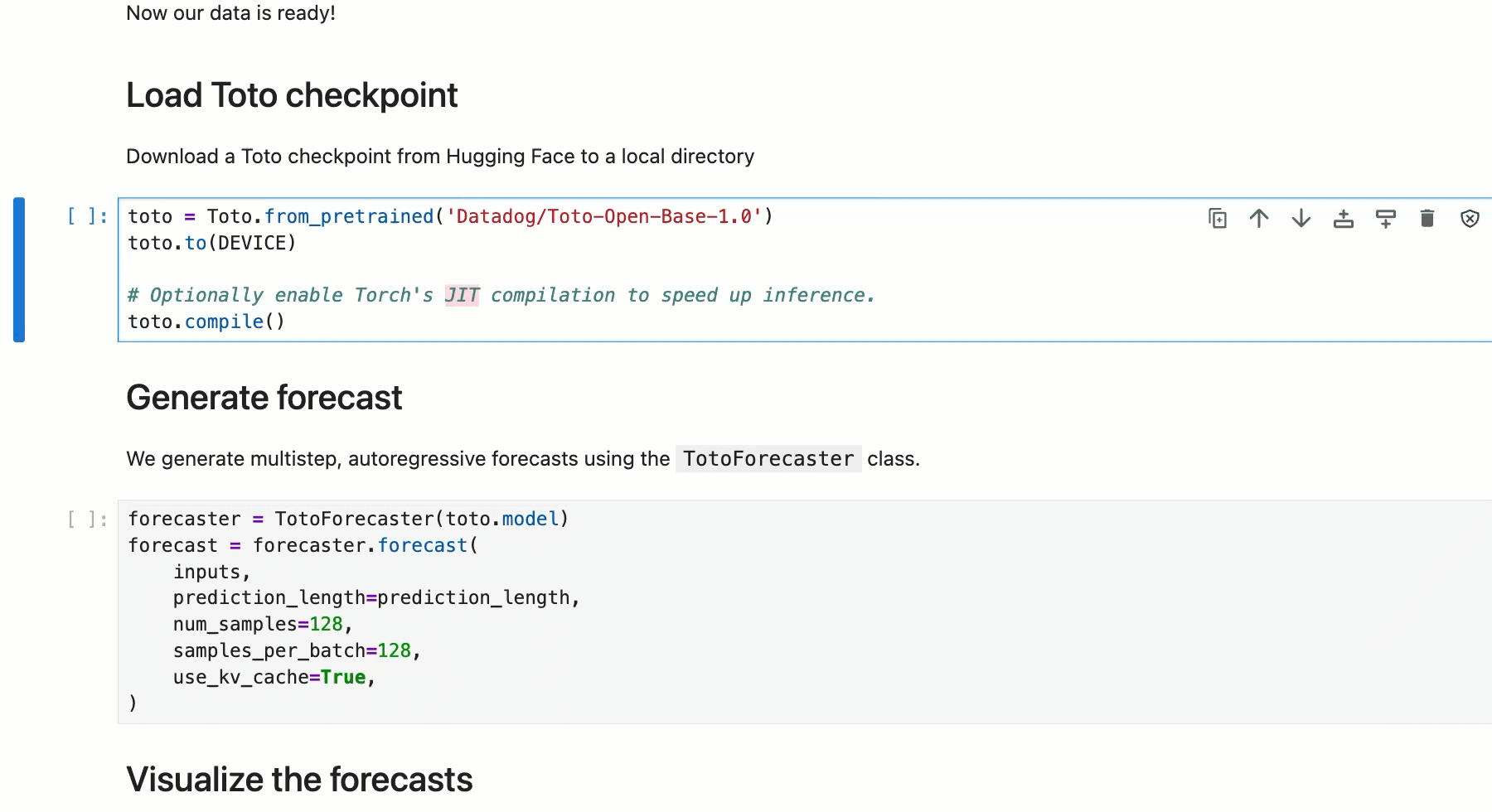 Demo of downloading the model and generating first forecasts with a few lines of code. Demo of downloading the model and generating first forecasts with a few lines of code.