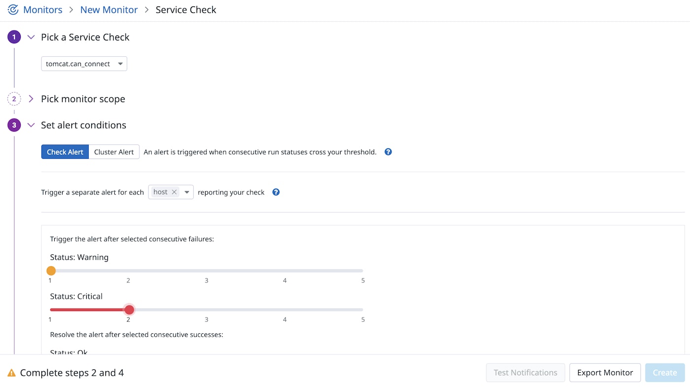 Set up a Tomcat health check Set up a Tomcat health check