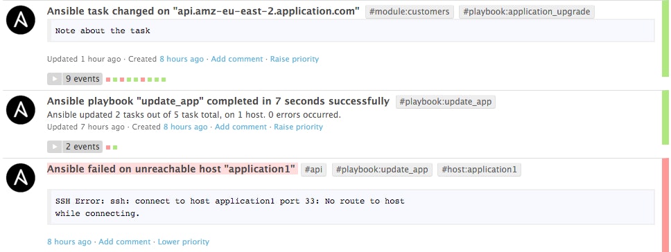 Ansible events stream Ansible events stream