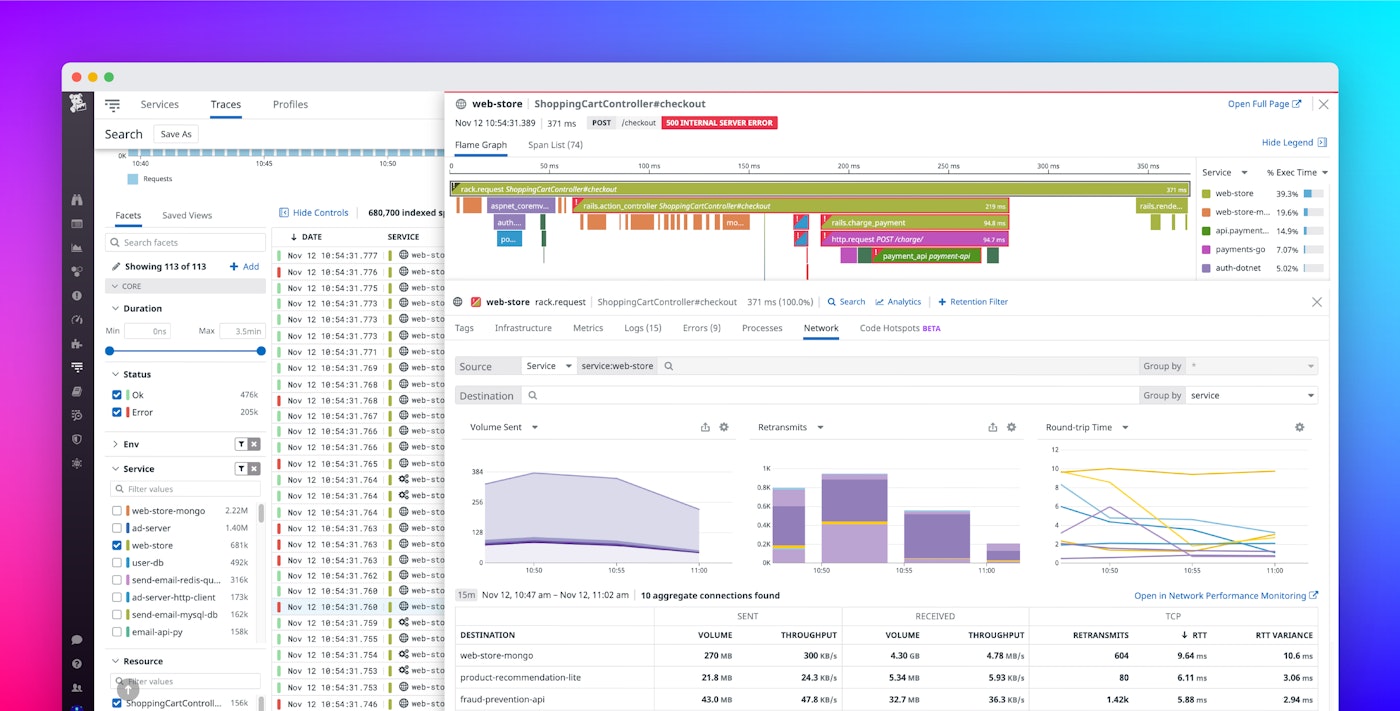 Debug application issues with APM and Cloud Network Monitoring Debug application issues with APM and Cloud Network Monitoring