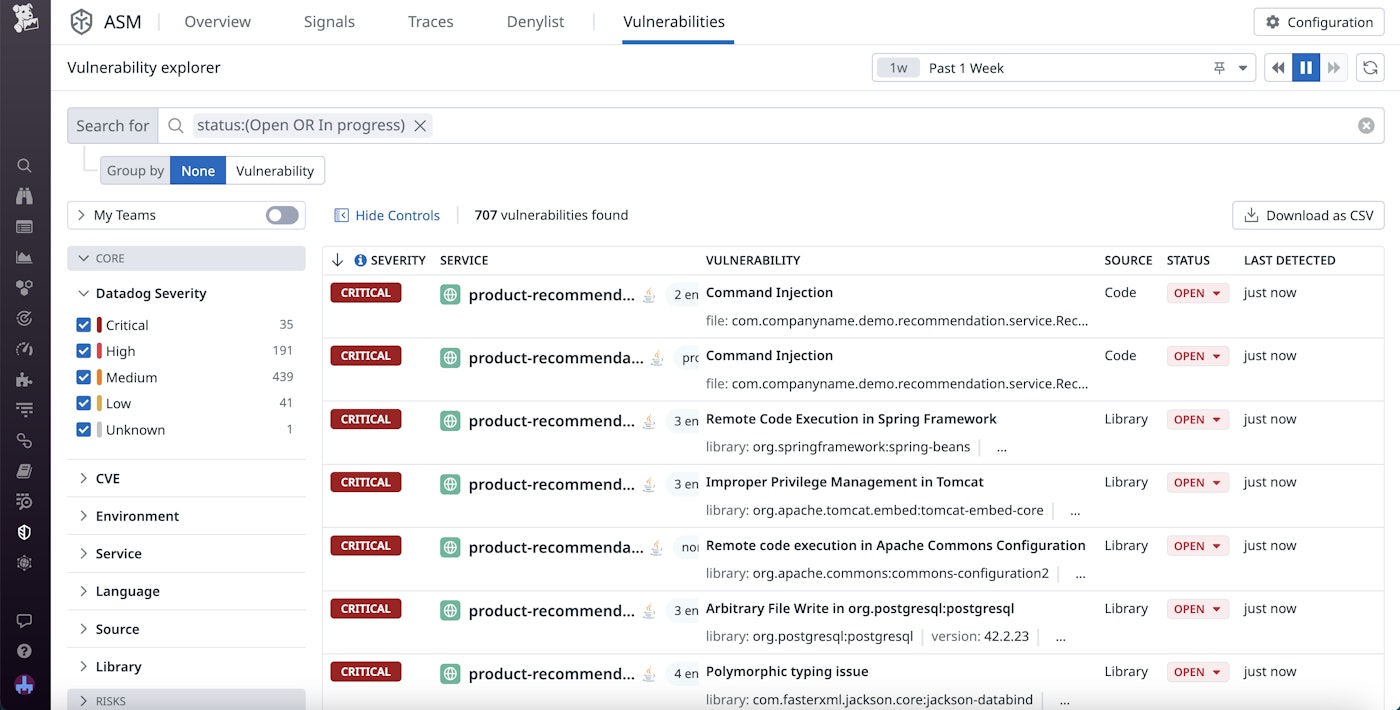 Application Vulnerability Management provides you a list of vulnerabilities found in your code, sortable by security. Application Vulnerability Management provides you a list of vulnerabilities found in your code, sortable by security.