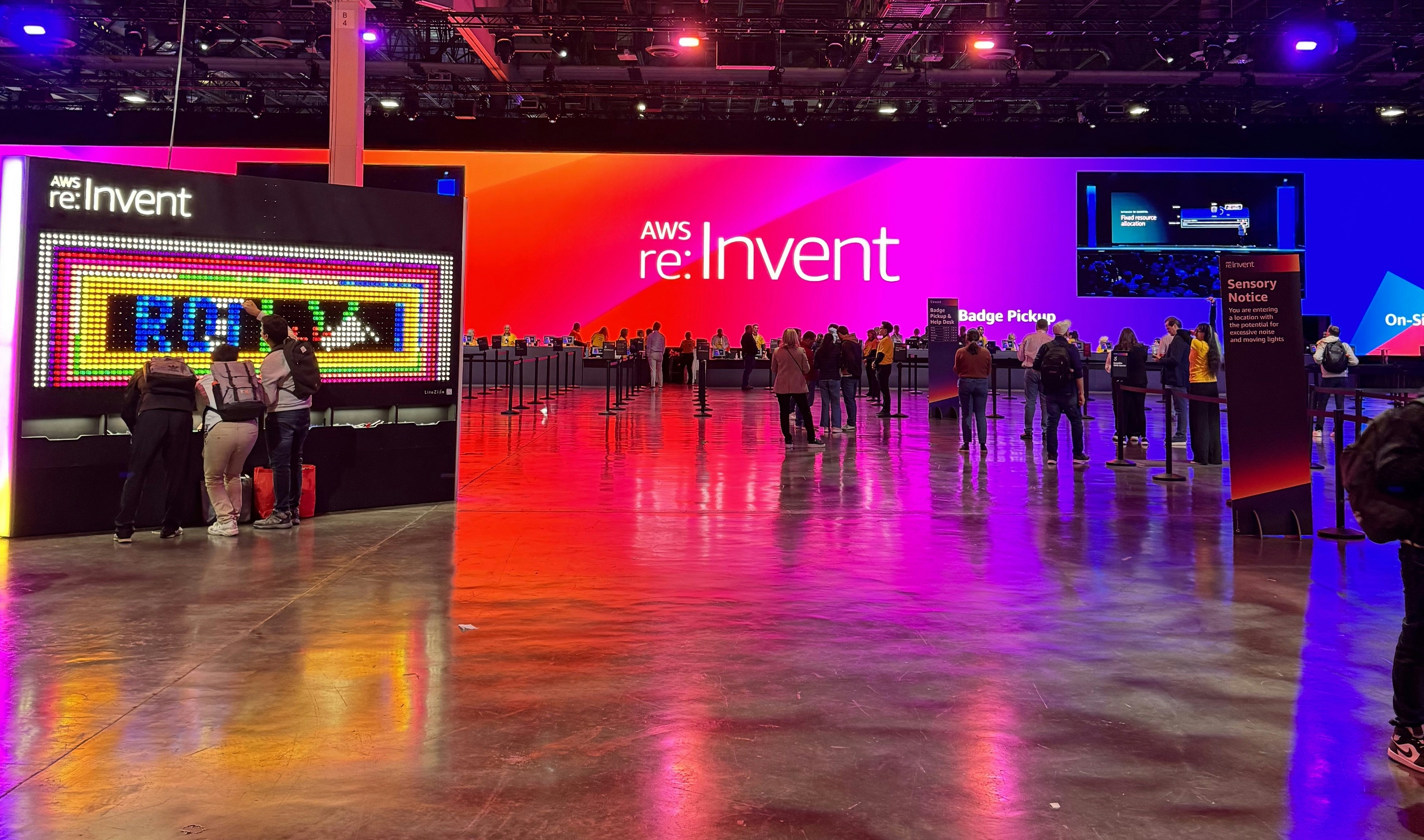 People lining up to enter AWS re:Invent People lining up to enter AWS re:Invent