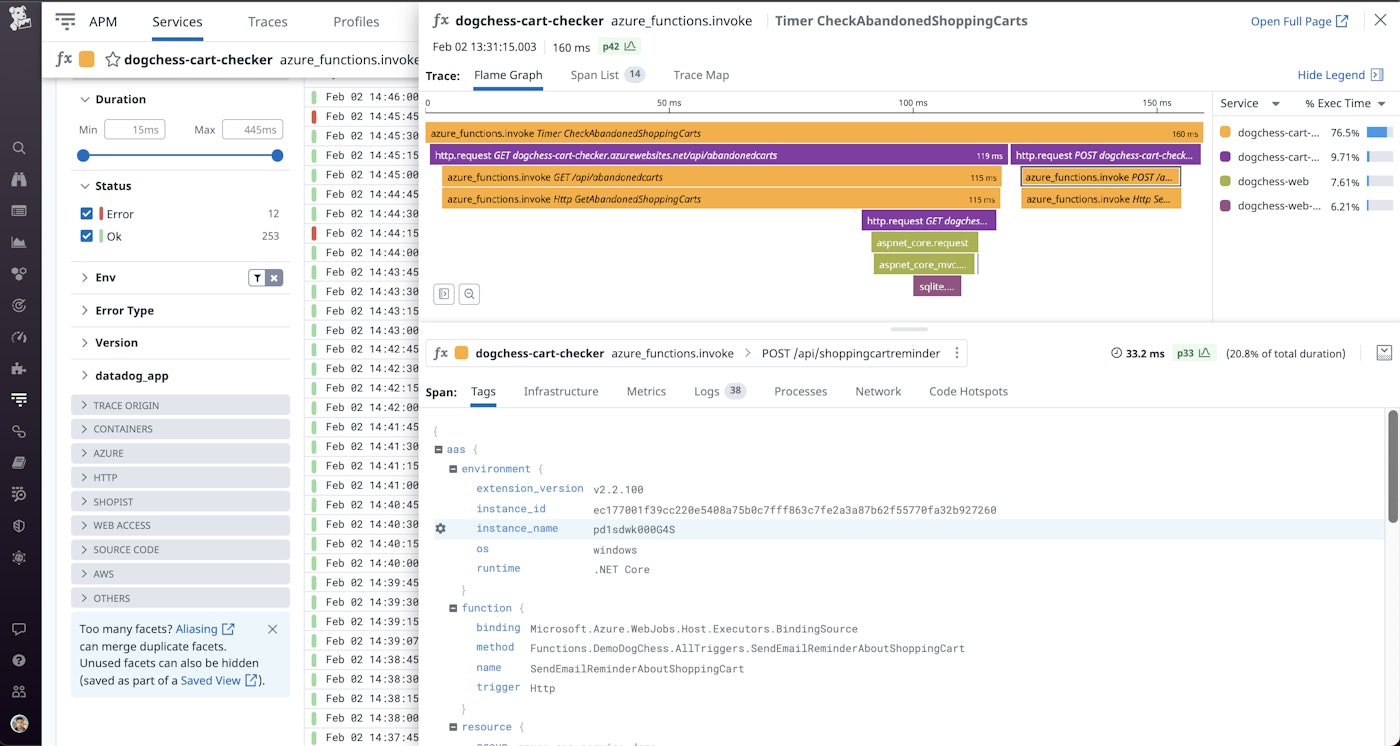 Visualize traces from your Azure App Services in Datadog Visualize traces from your Azure App Services in Datadog