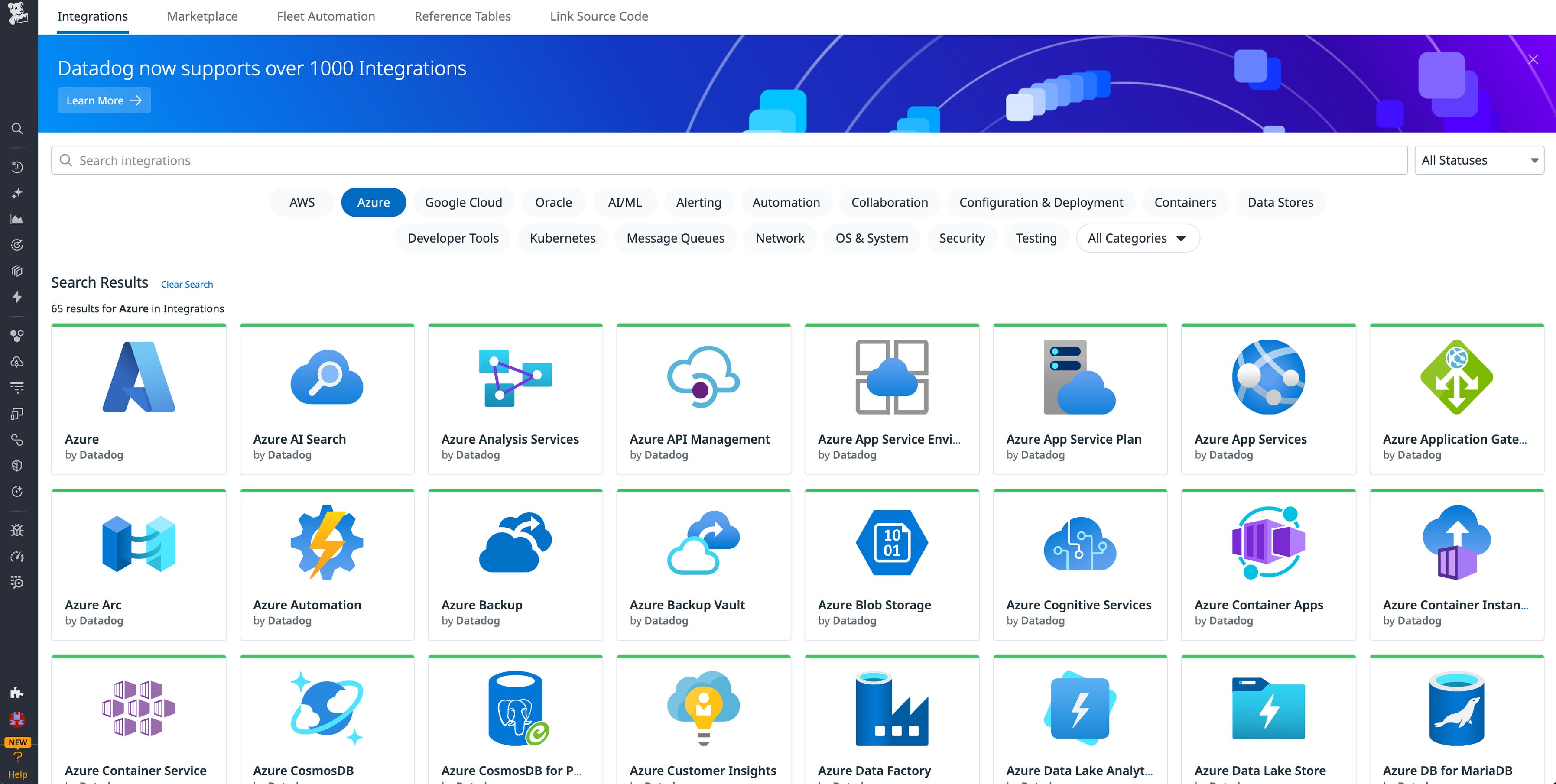 Azure. Api Integrations Accelerate your Azure integration setup with guided onboarding | Datadog
