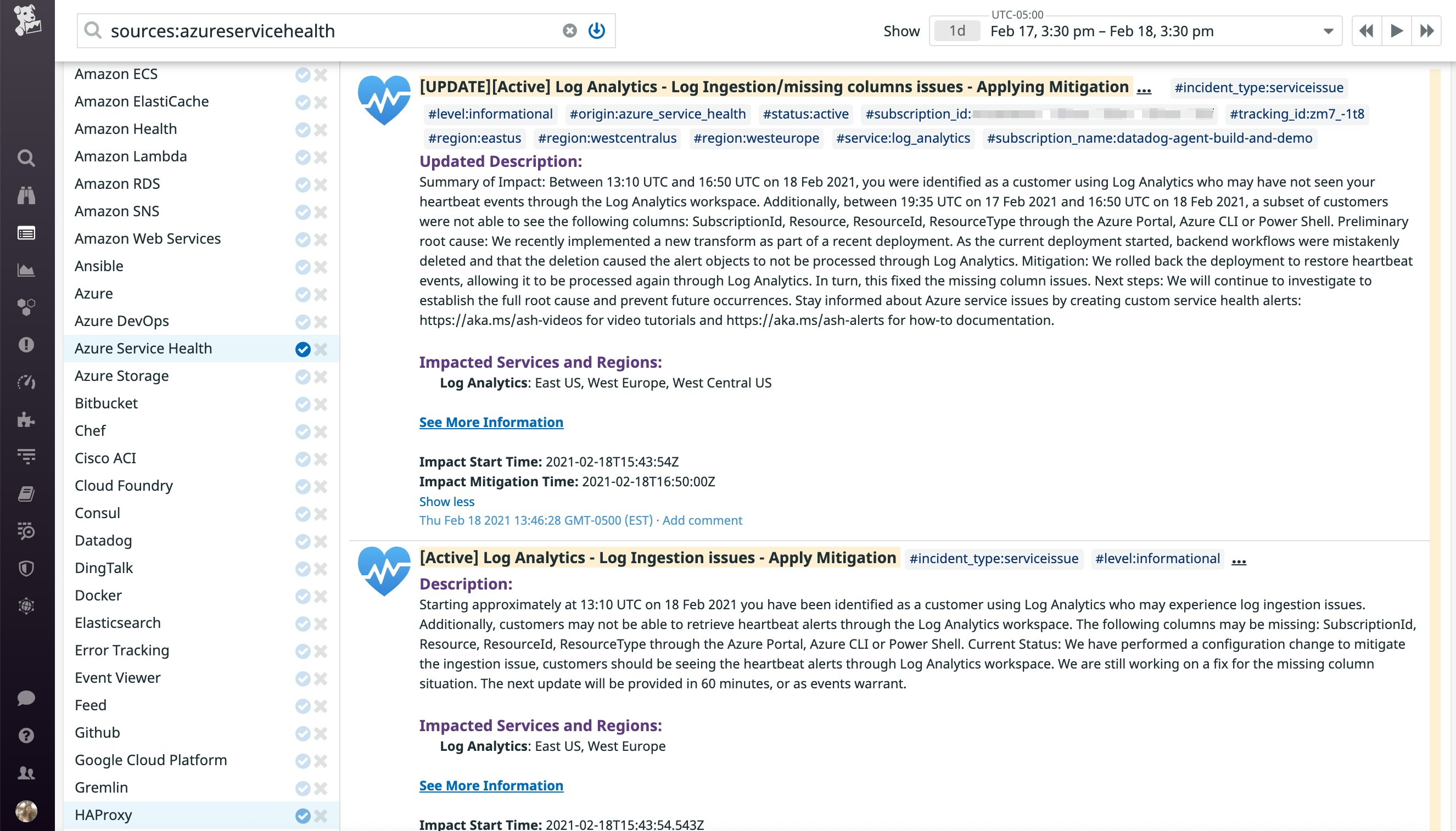Monitor Azure Service Health events in the Datadog event stream. Monitor Azure Service Health events in the Datadog event stream.