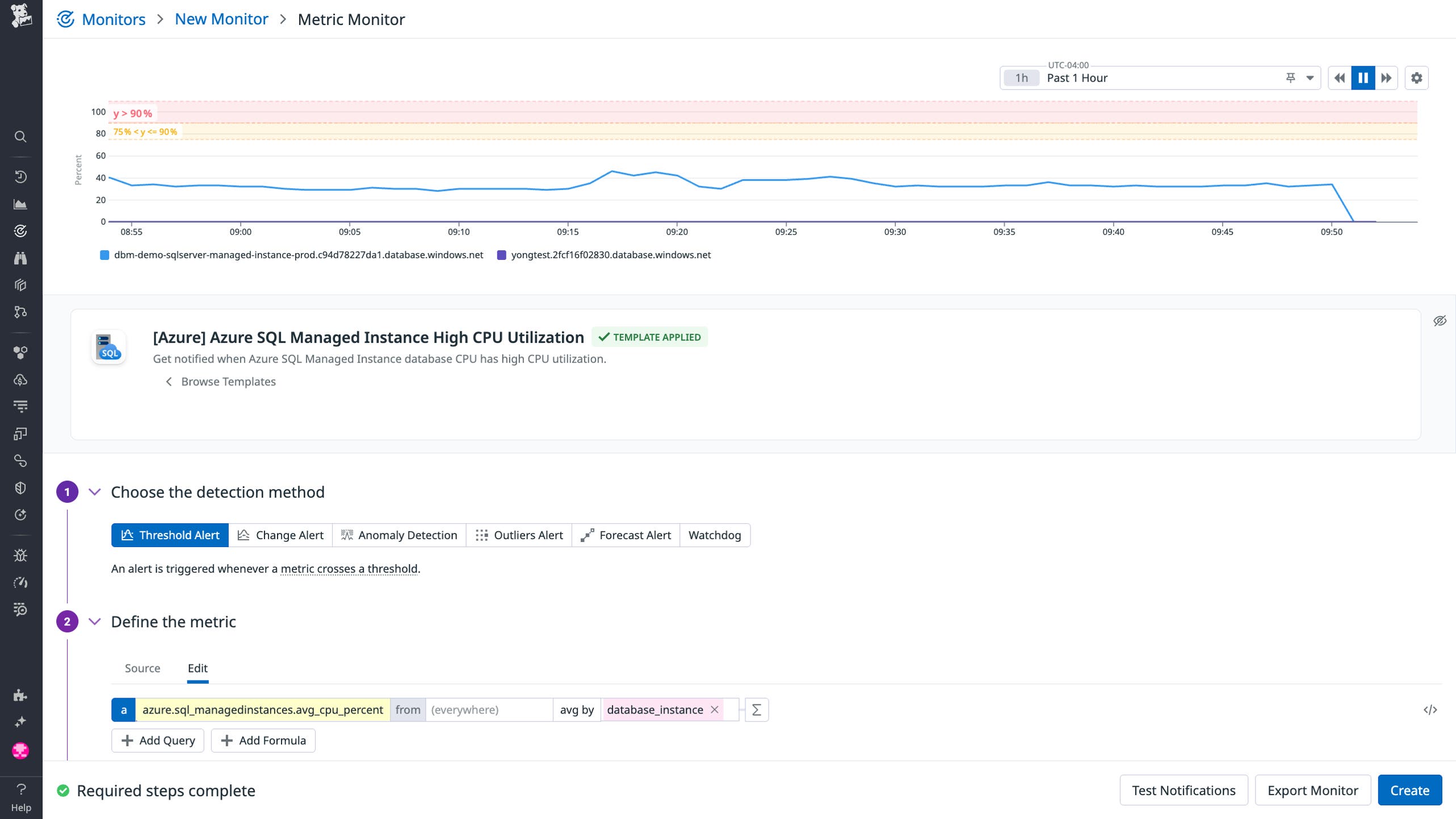 Monitor Azure SQL Managed Instance with Datadog | Datadog