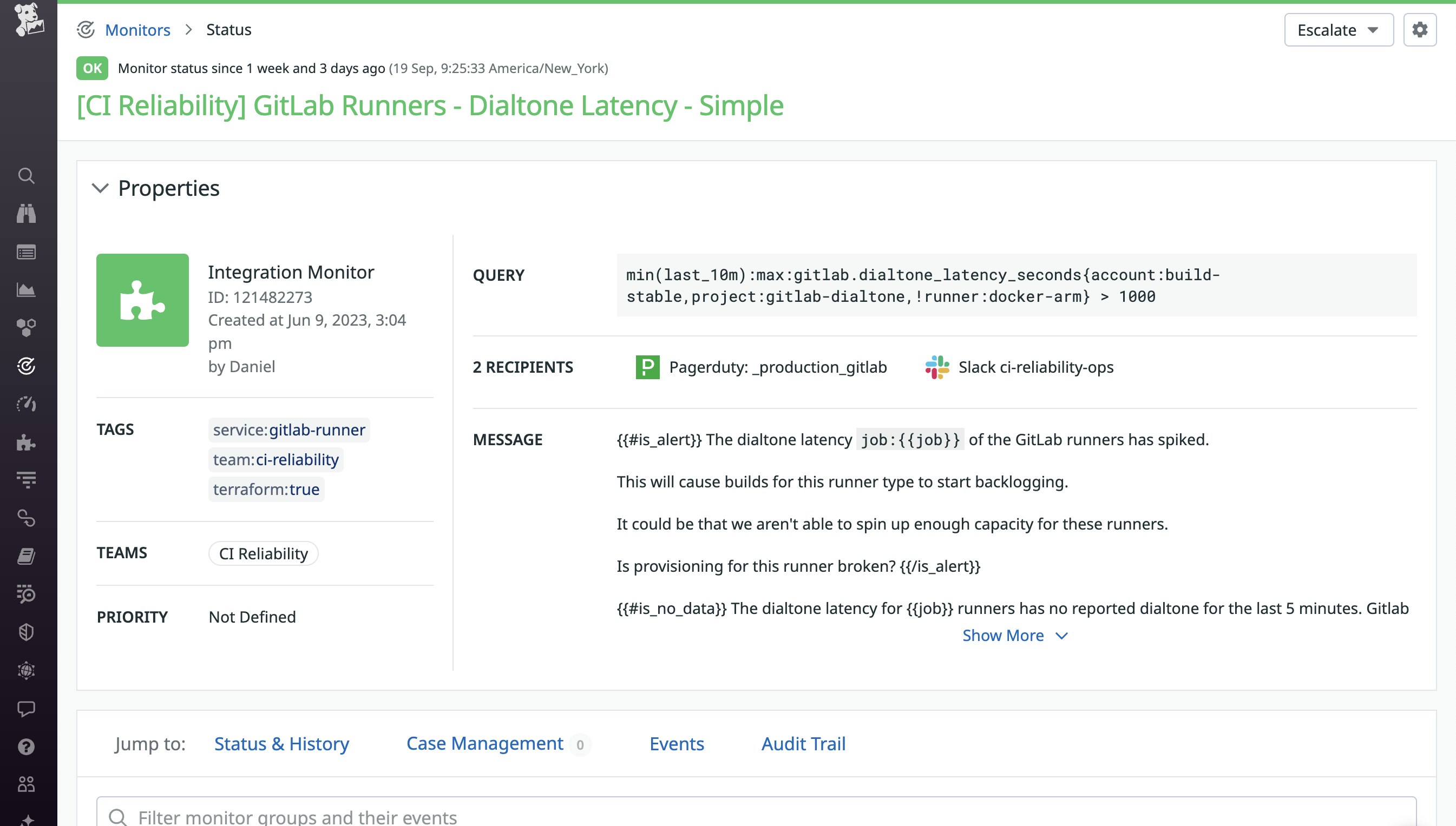 Dial tone alerts can notify you of issues unrelated to developer code changes or CI provider outages. Dial tone alerts can notify you of issues unrelated to developer code changes or CI provider outages.
