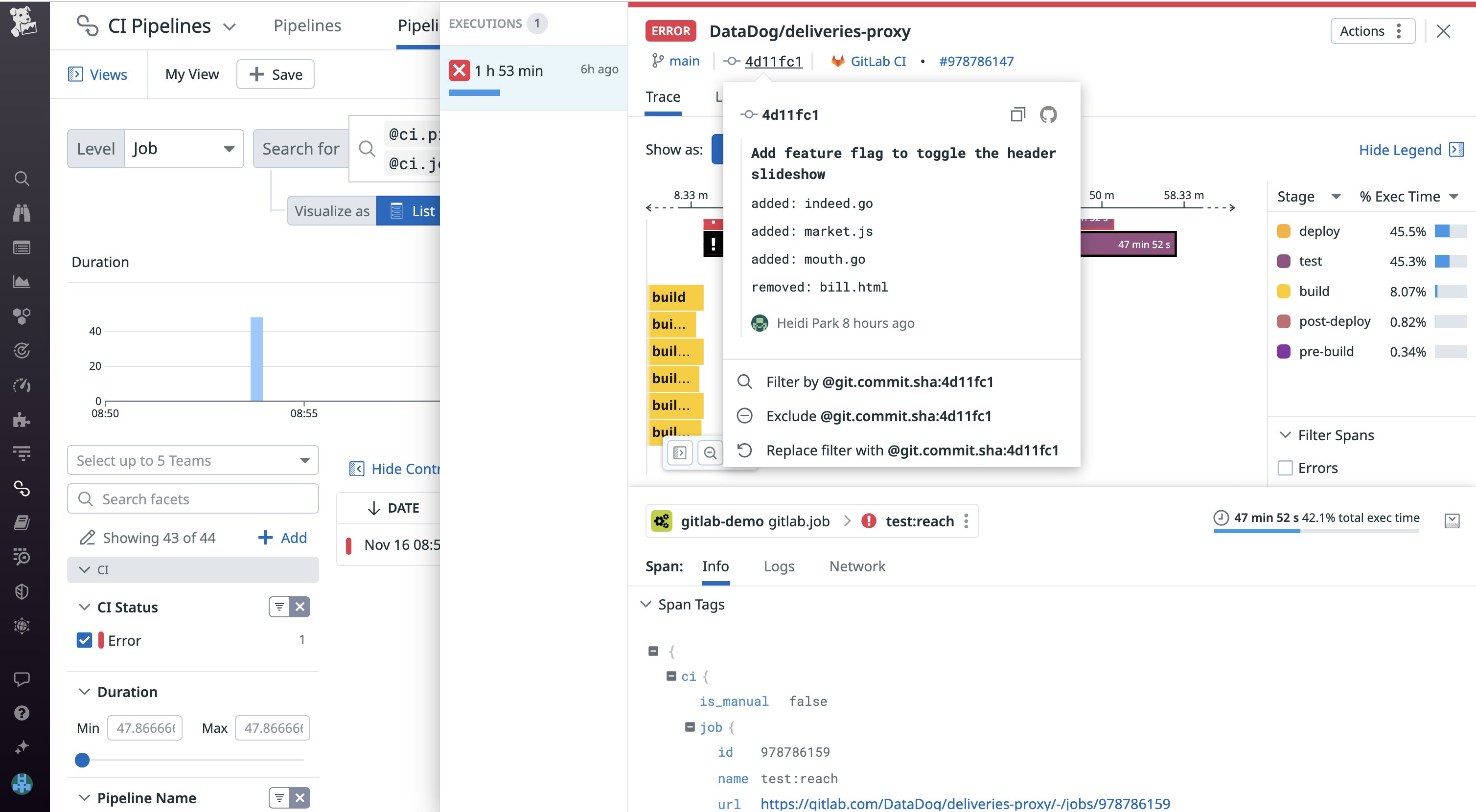 Identify pipeline slowdowns by querying for pipeline executions within the timeframe under investigation. Identify pipeline slowdowns by querying for pipeline executions within the timeframe under investigation.