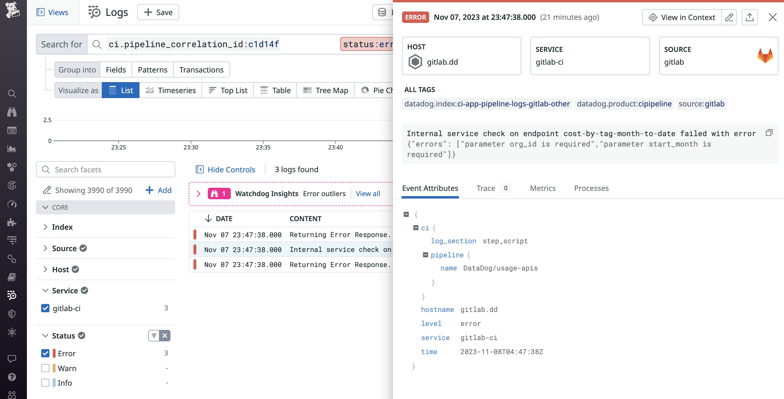 Error logs can give you deeper context into the source of failures occurring in your pipeline. Error logs can give you deeper context into the source of failures occurring in your pipeline.