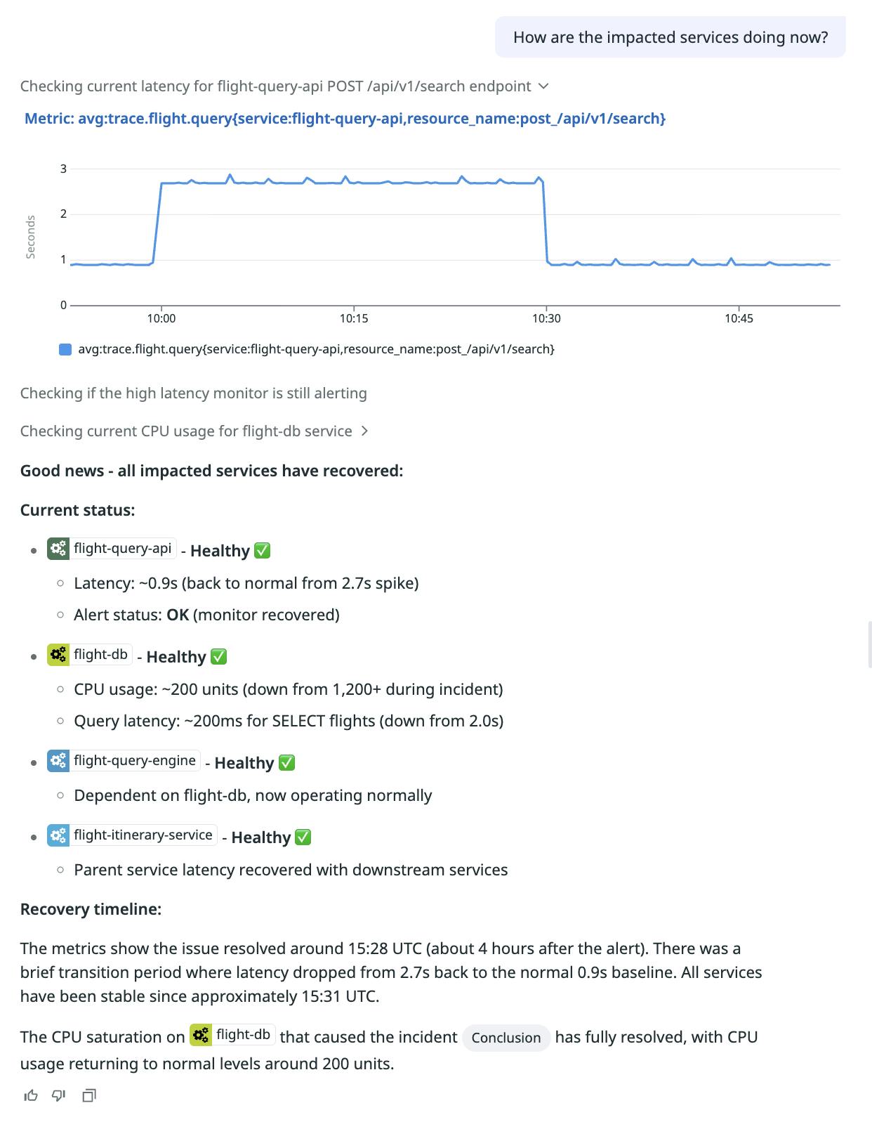 Chat with Bits AI SRE to add context that improves investigations