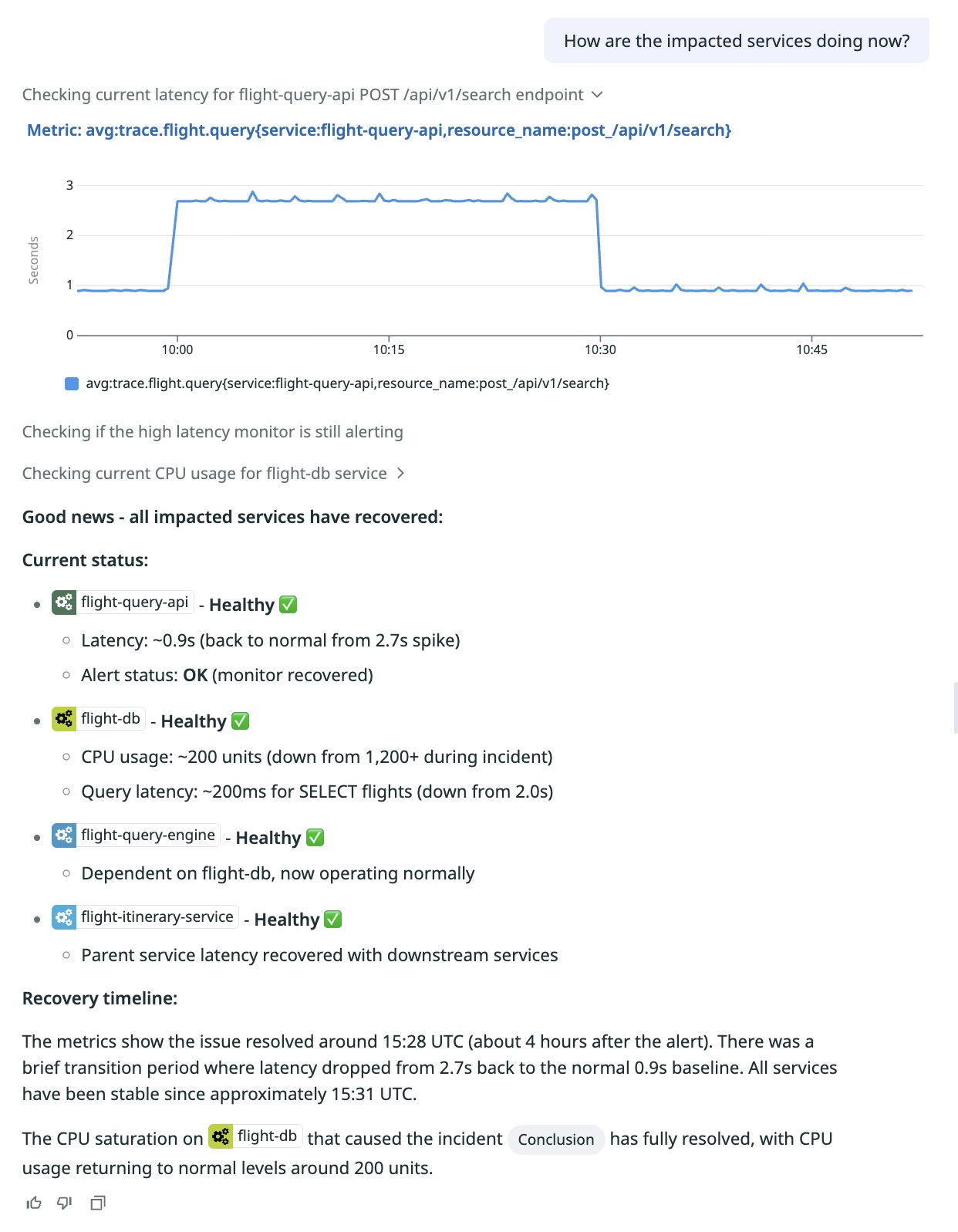 Chat with Bits AI SRE to add context that improves investigations Chat with Bits AI SRE to add context that improves investigations