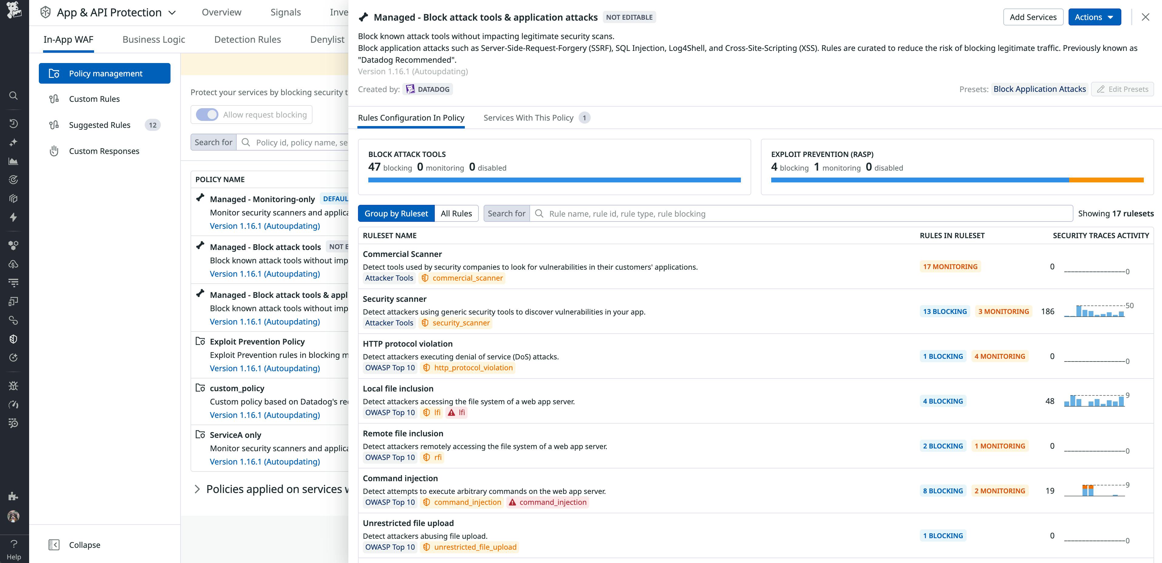 Manage all your WAF rules from a consolidated view