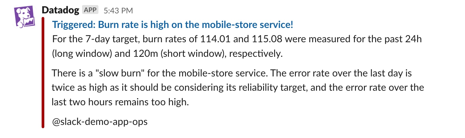 Burn rate alerts are less noisy than error rate alerts. Burn rate alerts are less noisy than error rate alerts.