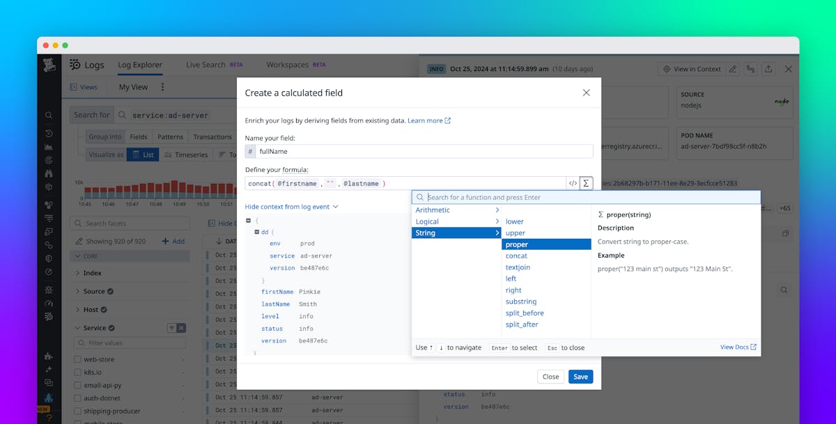 Transform and enrich your logs at query time with Calculated Fields