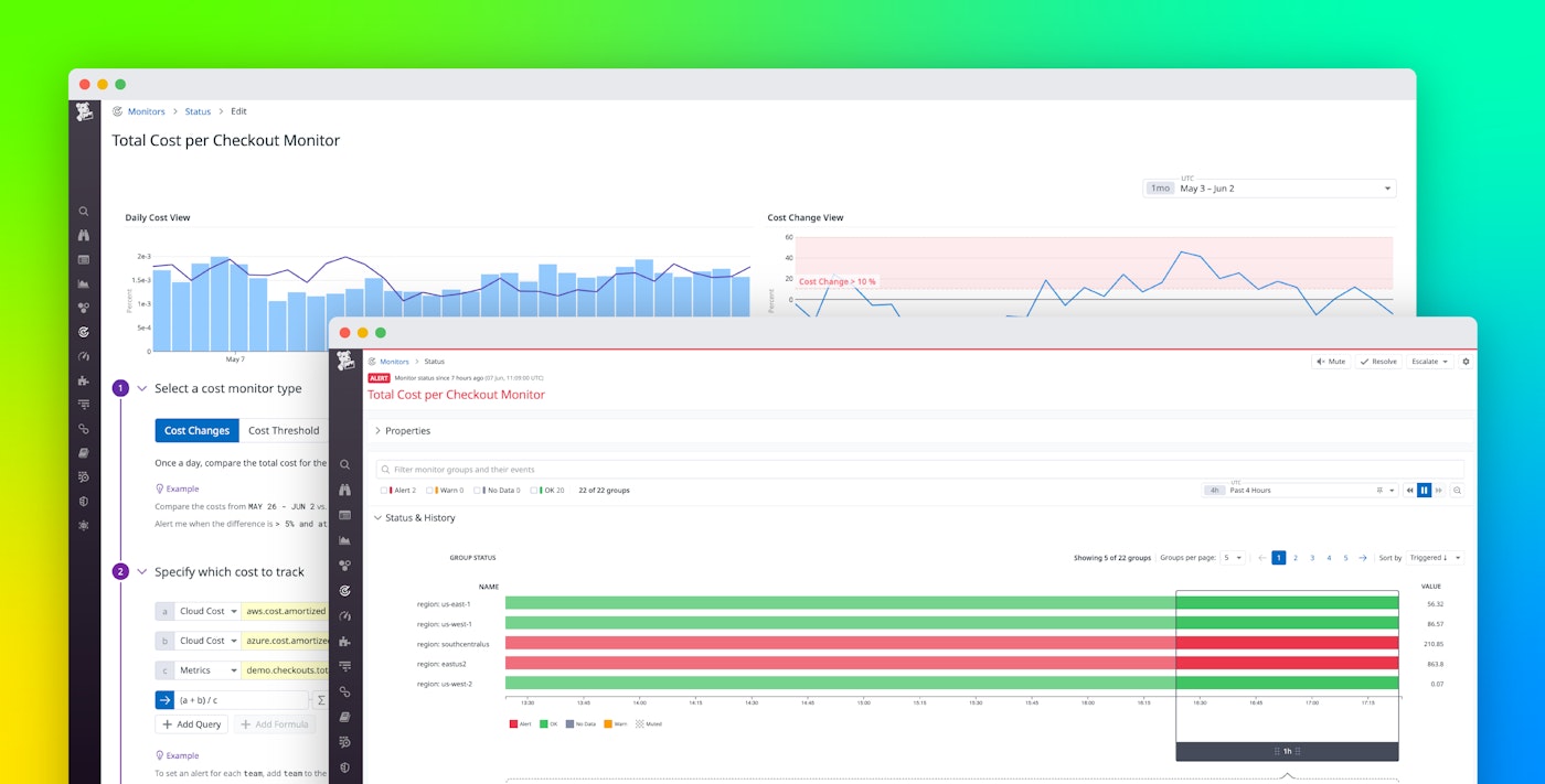 React quickly to cost overruns with Cost Monitors for Datadog Cloud Cost Management React quickly to cost overruns with Cost Monitors for Datadog Cloud Cost Management