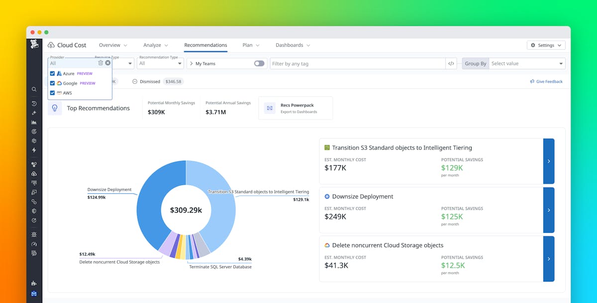 Eliminate cloud waste across AWS, Azure, and Google Cloud with Cloud Cost Recommendations