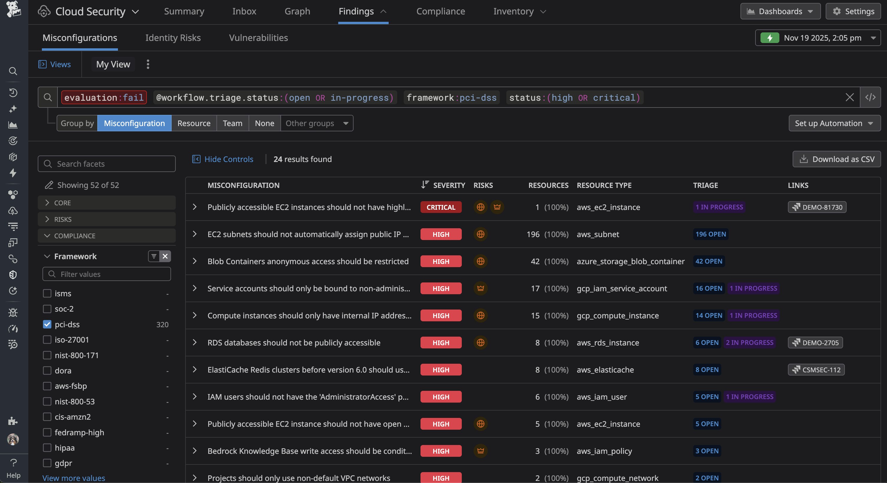 Cloud Security Misconfigurations analyzes the posturing of all of your AWS assets. Cloud Security Misconfigurations analyzes the posturing of all of your AWS assets.