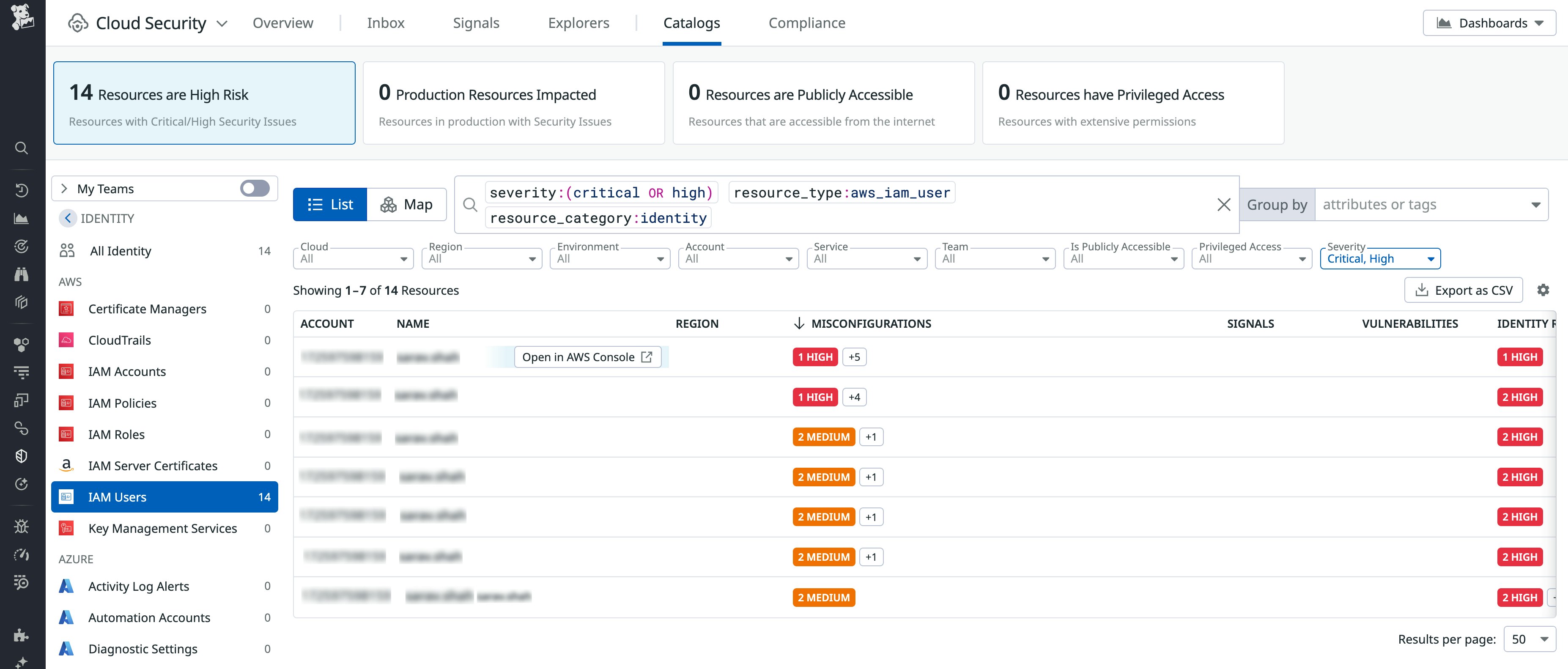 Cloud Security Inventory in Datadog Cloud Security Inventory in Datadog