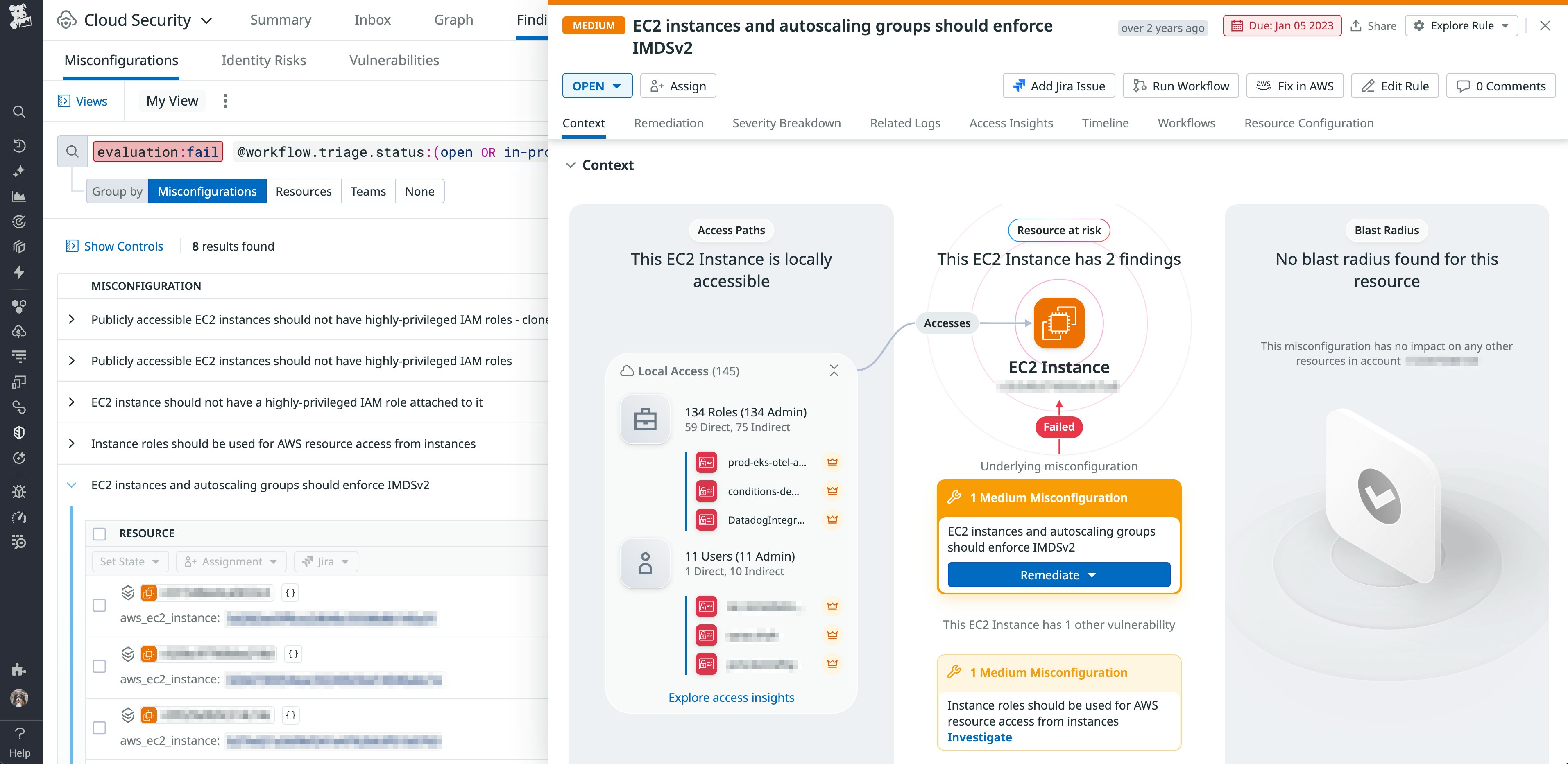 Vulnerable EC2 instance finding in Datadog Cloud Security Vulnerable EC2 instance finding in Datadog Cloud Security