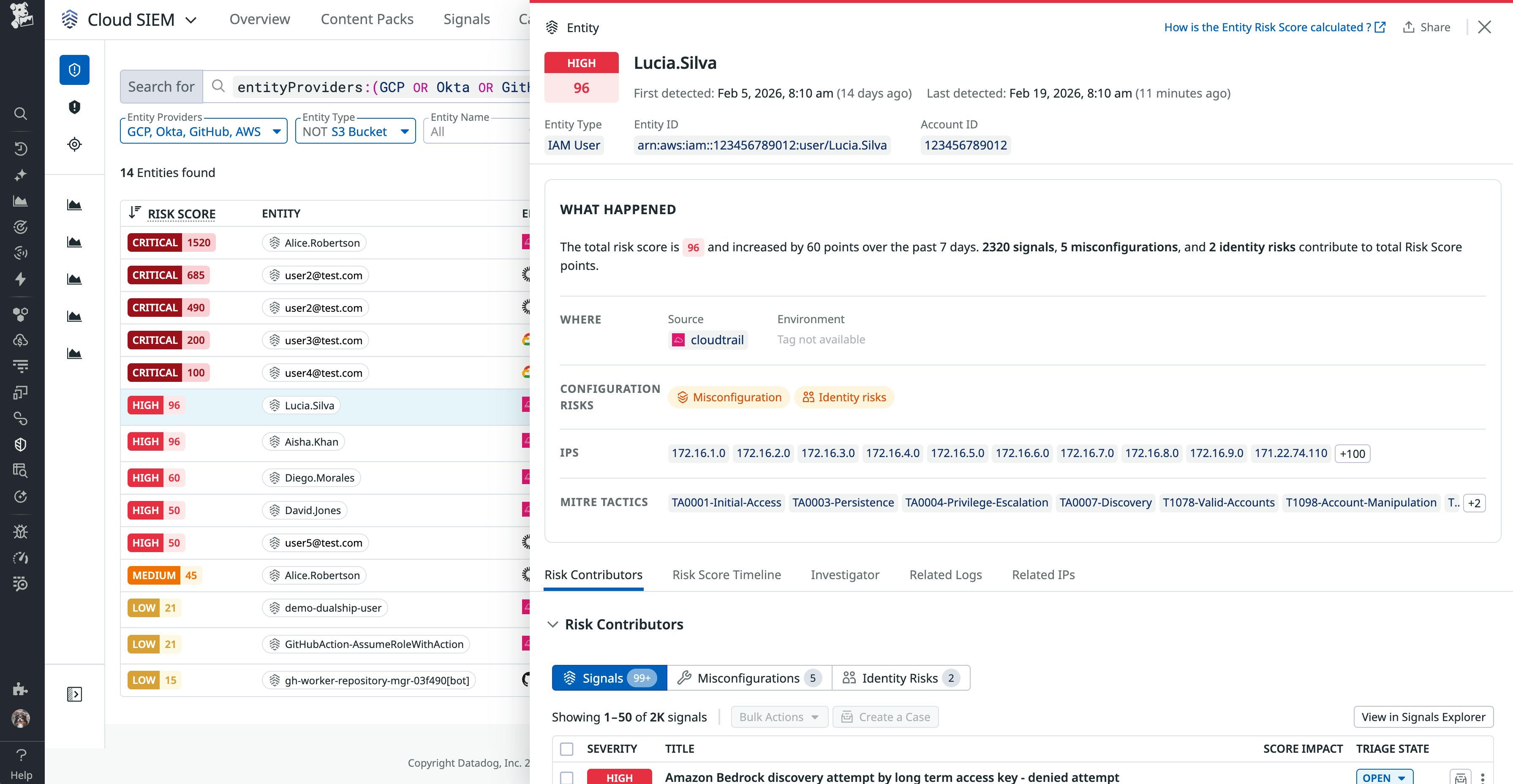 Screenshot of a specific Risk Insight in Cloud SIEM that shows its risk assessment and other information. Screenshot of a specific Risk Insight in Cloud SIEM that shows its risk assessment and other information.