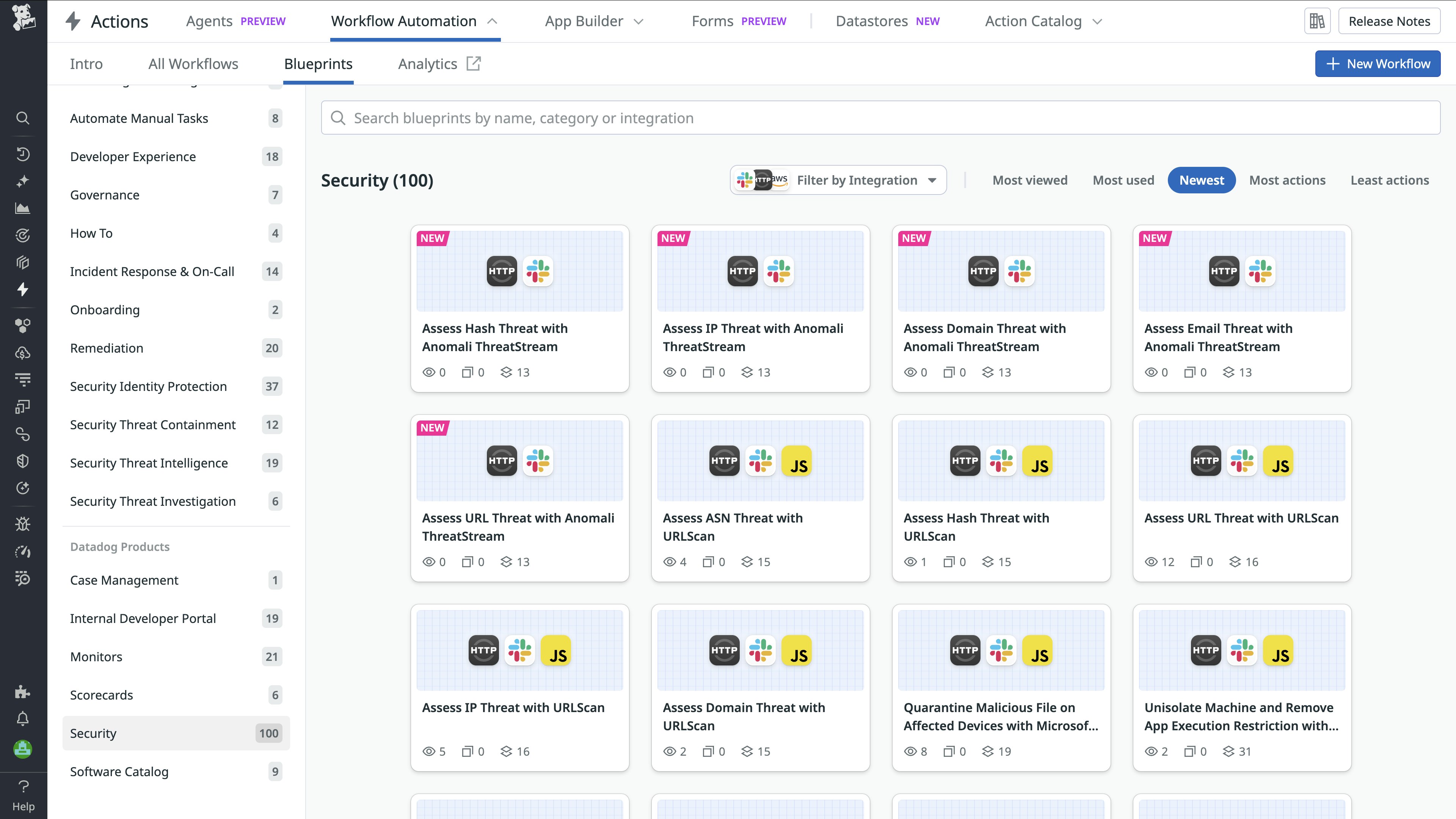 Screenshot showing a list of available Security Orchestration, Automation, and Response (SOAR) Workflow Automation blueprints Screenshot showing a list of available Security Orchestration, Automation, and Response (SOAR) Workflow Automation blueprints