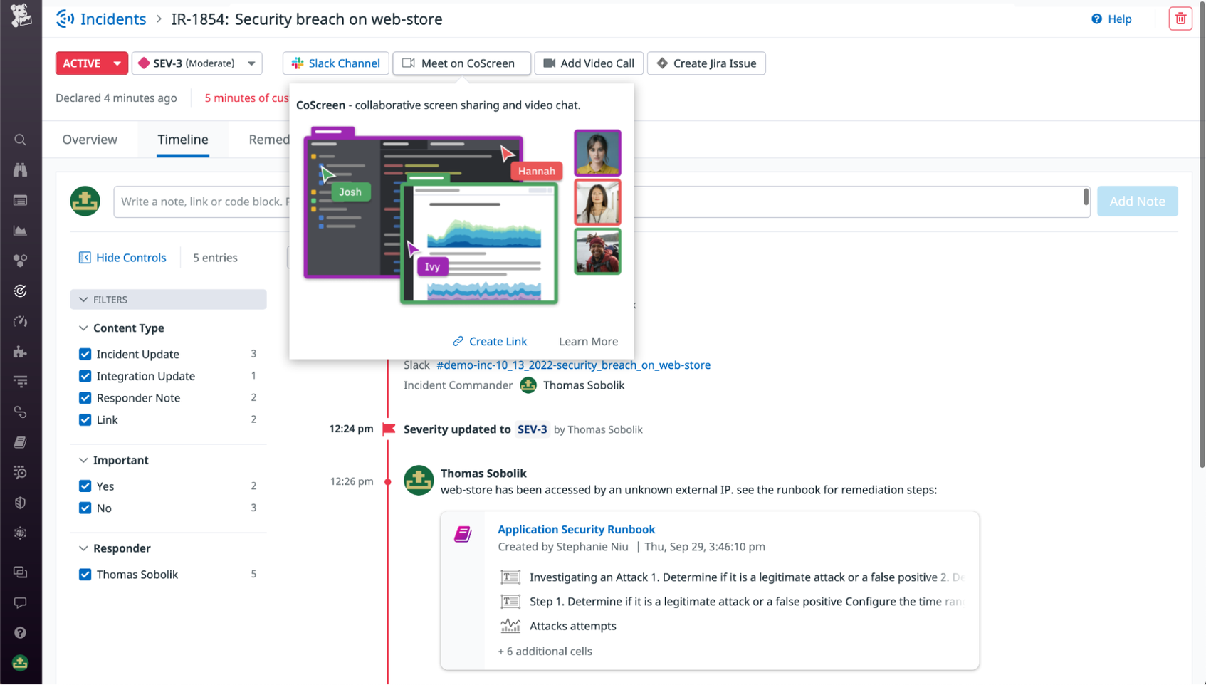 Leverage Collaborative Screen Sharing With Datadog CoScreen | Datadog
