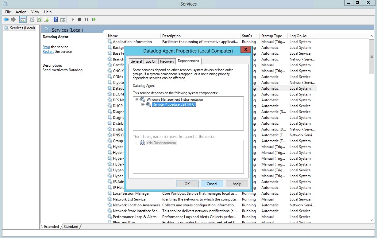 Service dependencies