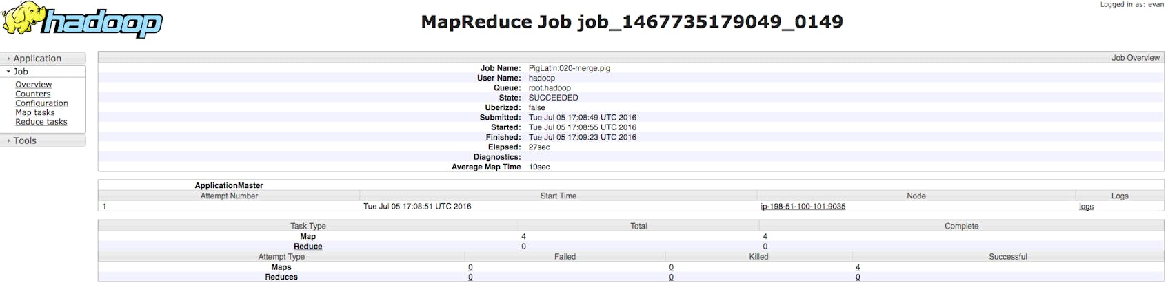 Hadoop YARN stats - MapReduce counters in YARN