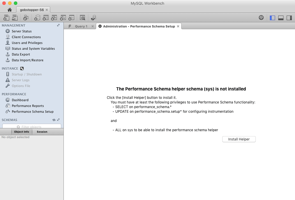 Install sys schema prompt Install sys schema prompt