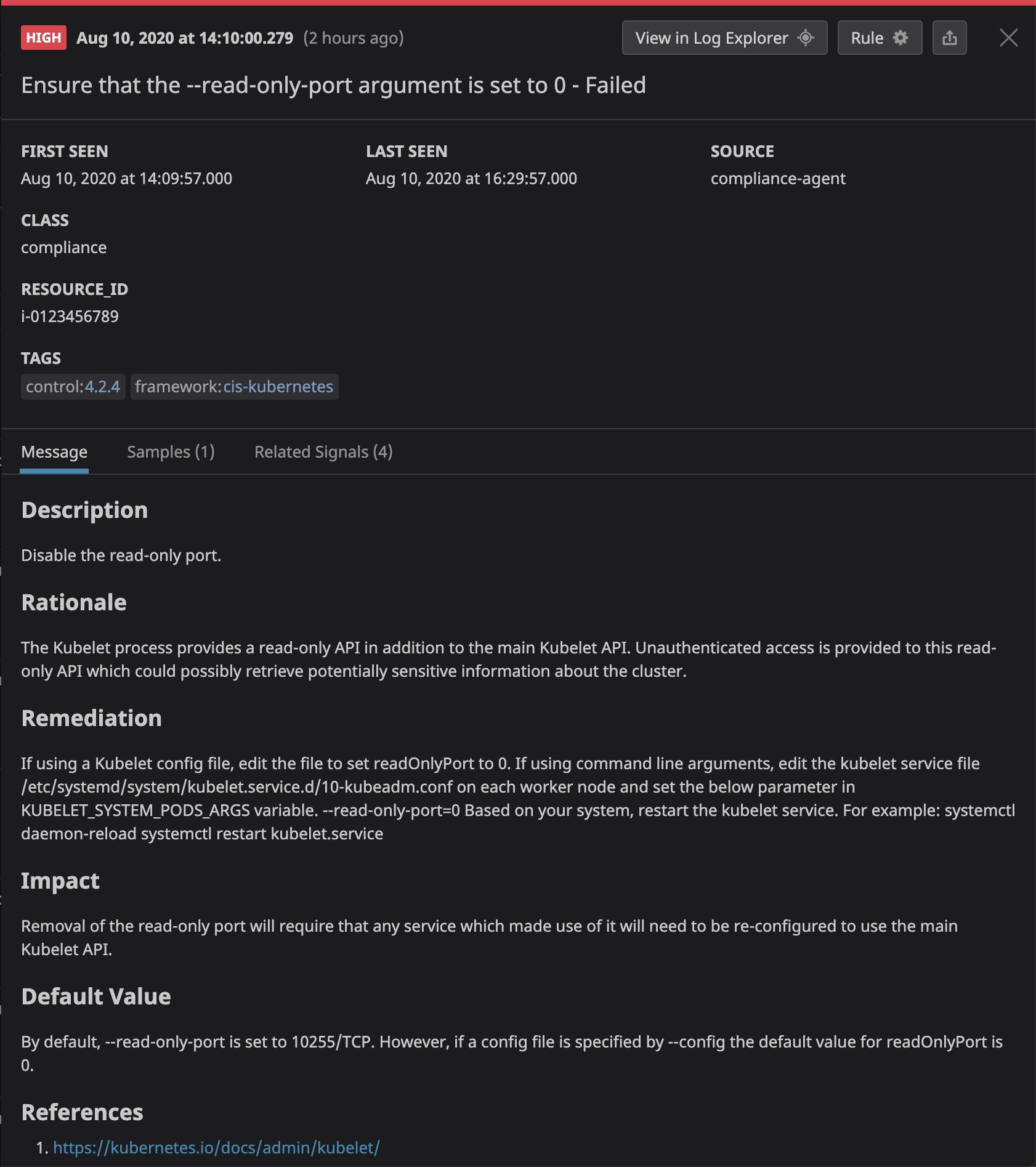 セキュリティエクスプローラーでコンテナと Kubernetes のコンフィギュレーションミスを追跡できます。 セキュリティエクスプローラーでコンテナと Kubernetes のコンフィギュレーションミスを追跡できます。