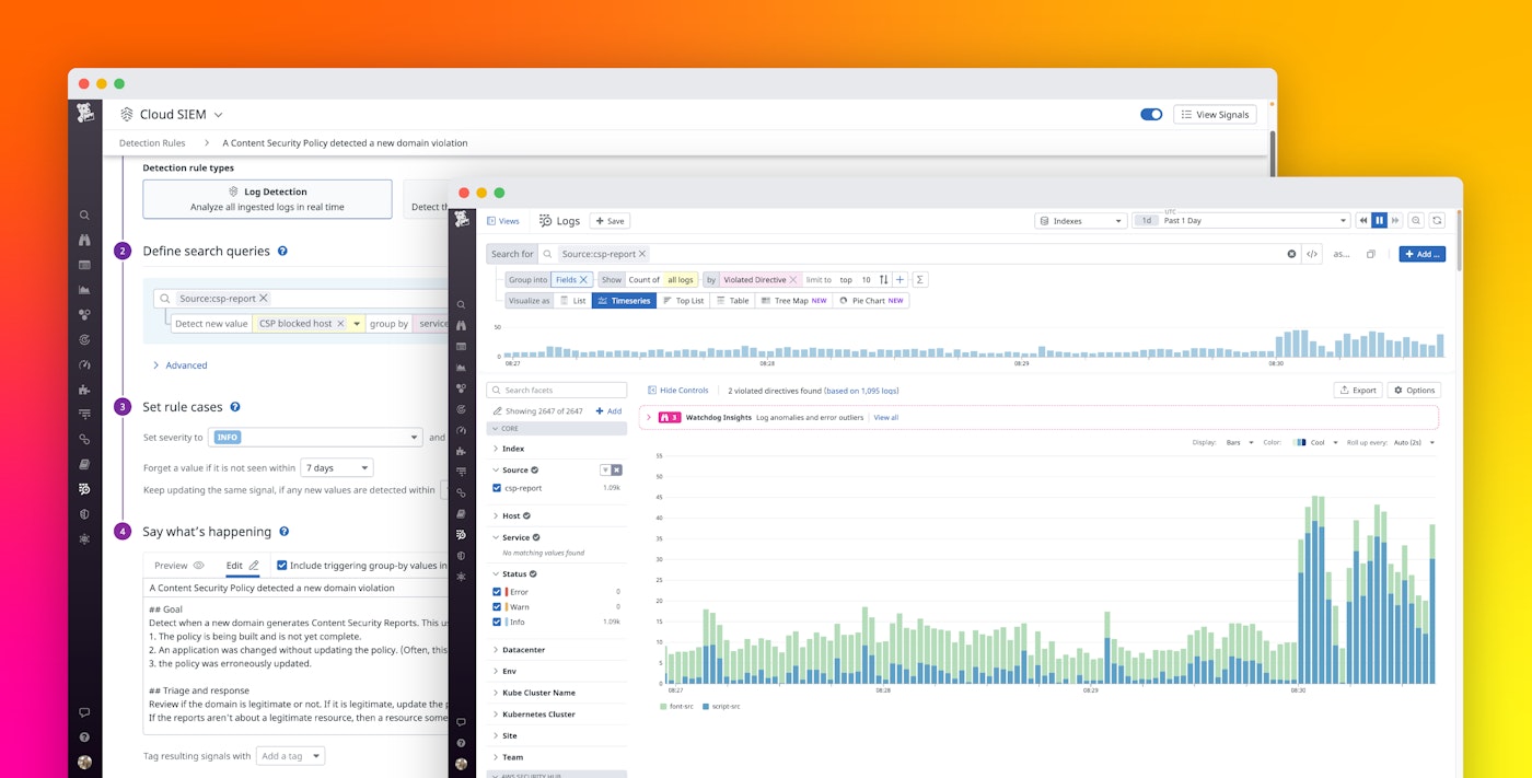 Monitor Content Security Policy violations with Datadog Monitor Content Security Policy violations with Datadog
