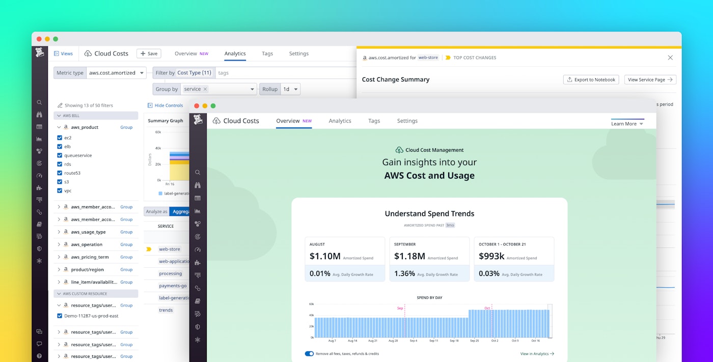 Gain visibility and control of your cloud spend with Datadog Cloud Cost Management Gain visibility and control of your cloud spend with Datadog Cloud Cost Management