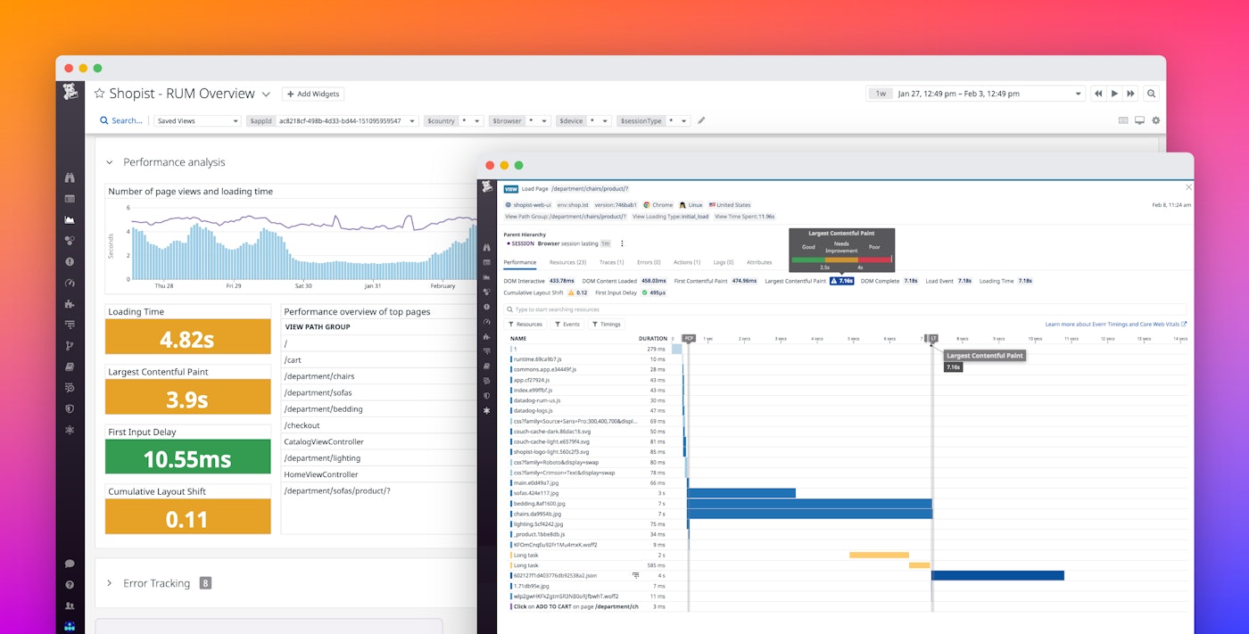 Monitor Core Web Vitals with Datadog RUM and Synthetic Monitoring Monitor Core Web Vitals with Datadog RUM and Synthetic Monitoring