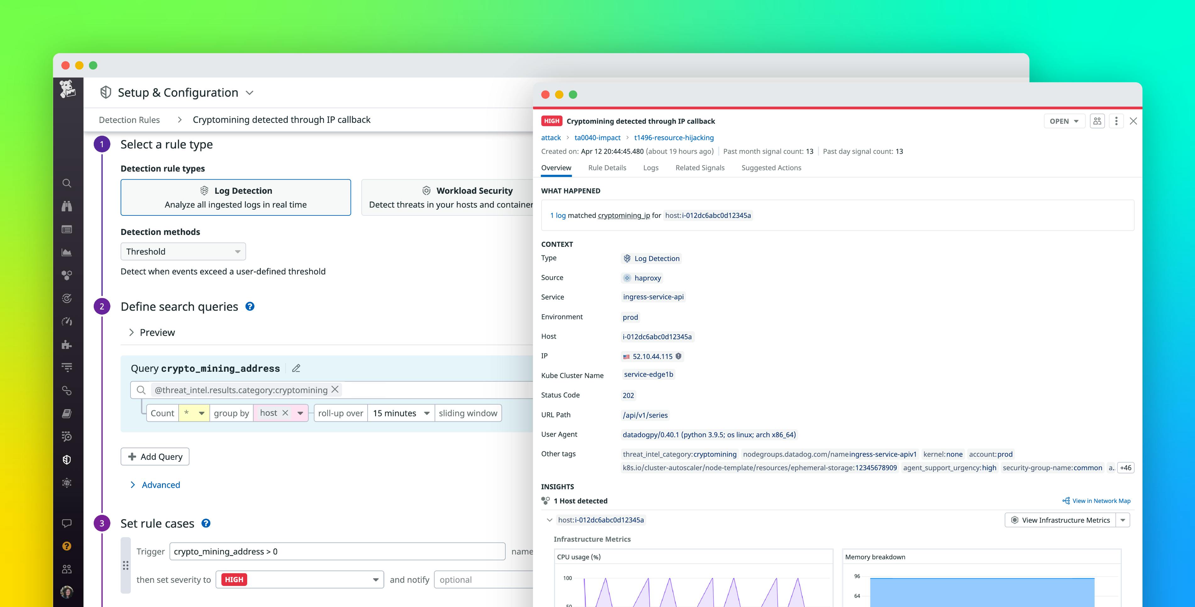 Detect cryptocurrency mining in your environment with Datadog Cloud SIEM