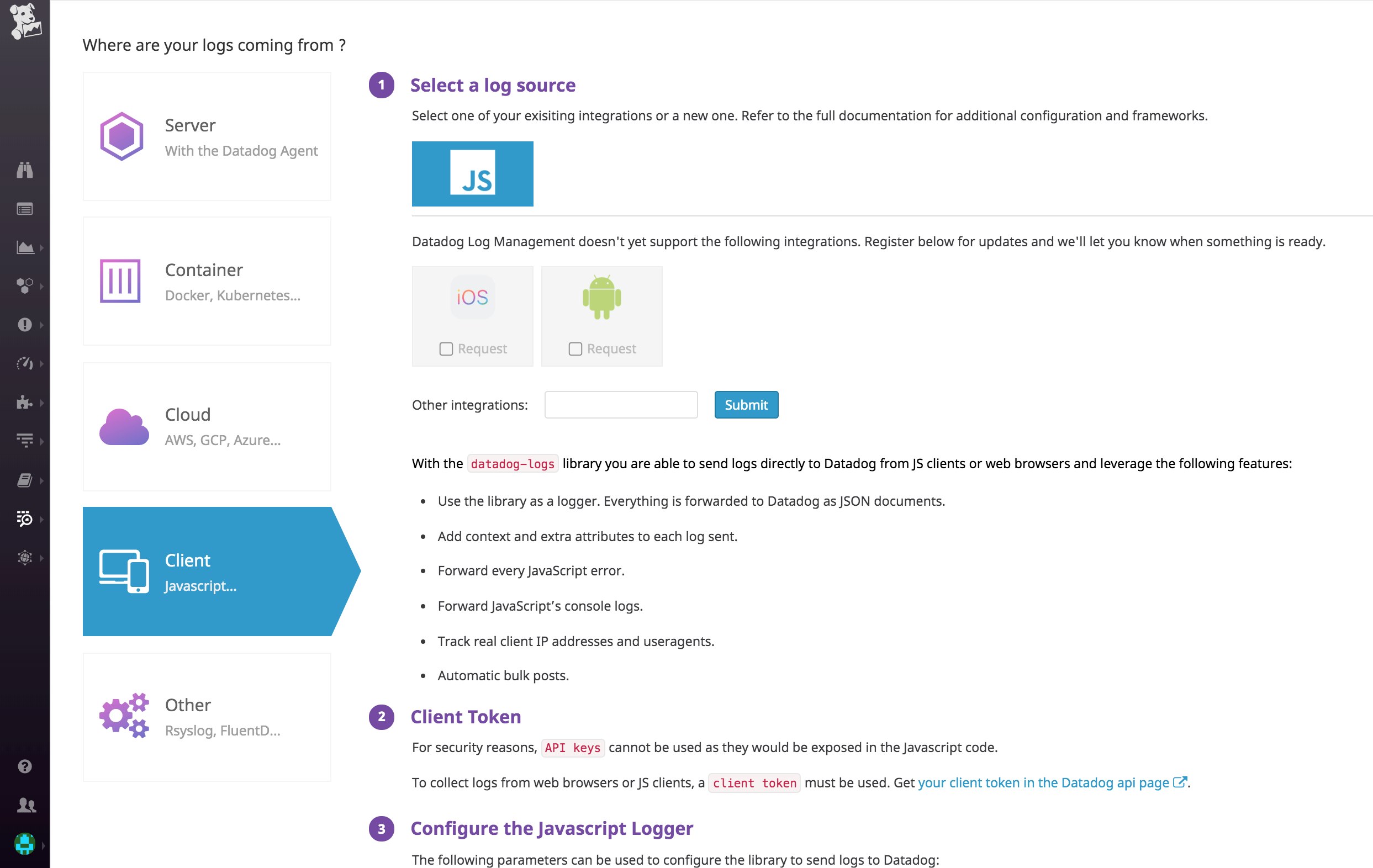 send browser logs directly to Datadog with our JavaScript logging library send browser logs directly to Datadog with our JavaScript logging library