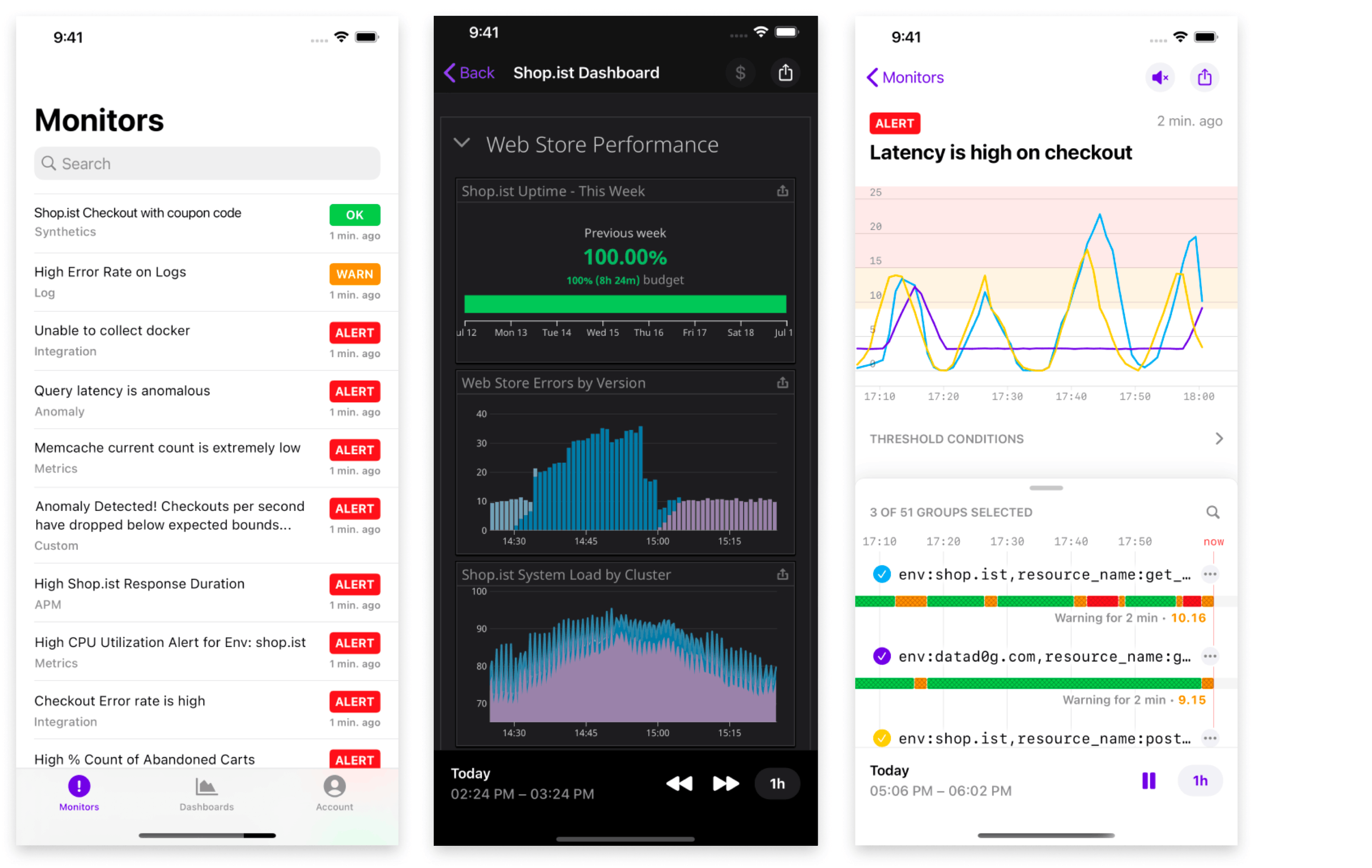 Datadog モバイルアプリはモニターへのフルアクセスを提供。オンコールエクスペリエンスをよりシームレスにします。 Datadog モバイルアプリはモニターへのフルアクセスを提供。オンコールエクスペリエンスをよりシームレスにします。