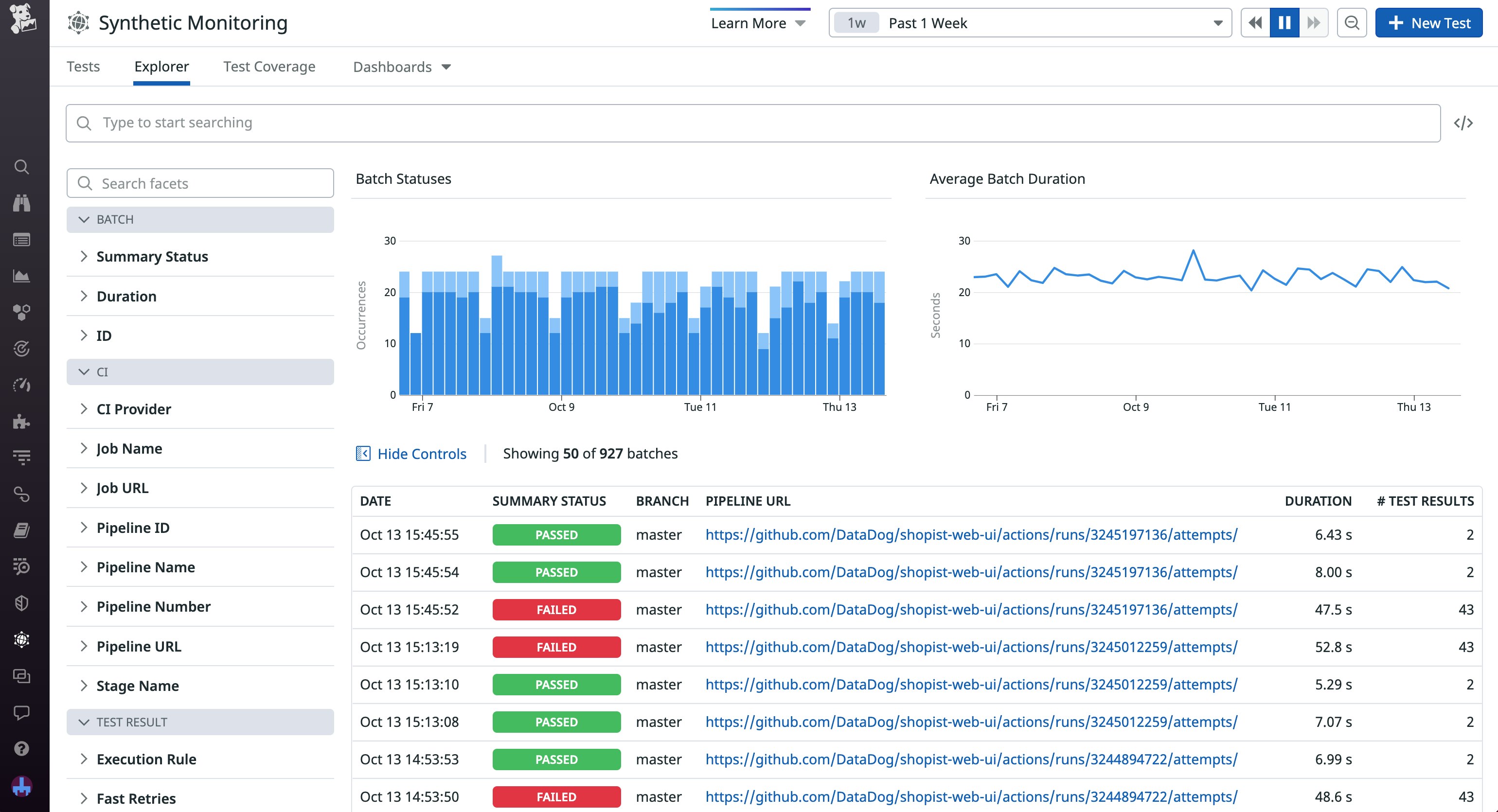 Continuous Testing により、テストバッチを一箇所で可視化し、分析することができます。 Continuous Testing により、テストバッチを一箇所で可視化し、分析することができます。
