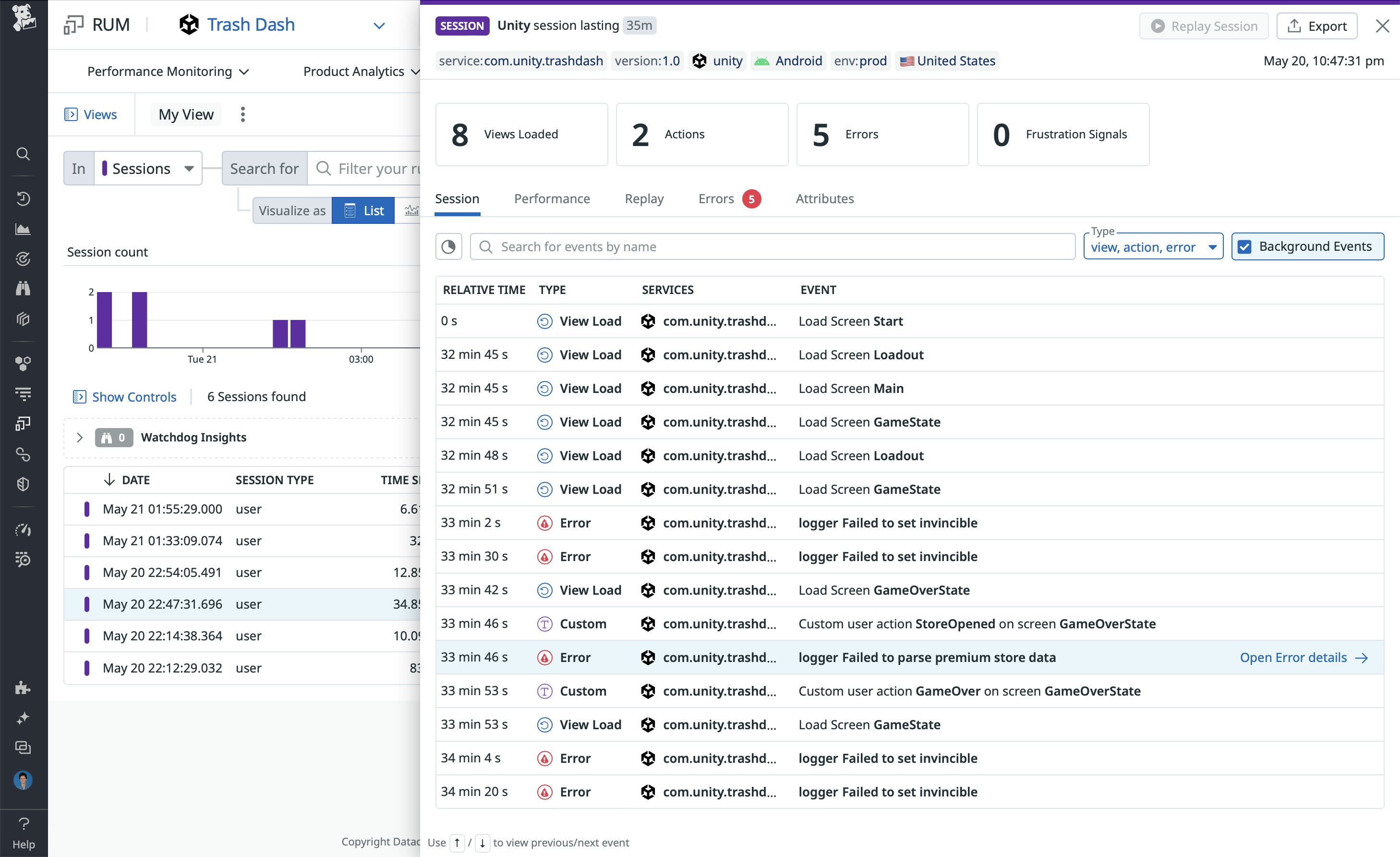 Get frontend visibility into your games with the Datadog Unity SDK. Get frontend visibility into your games with the Datadog Unity SDK.