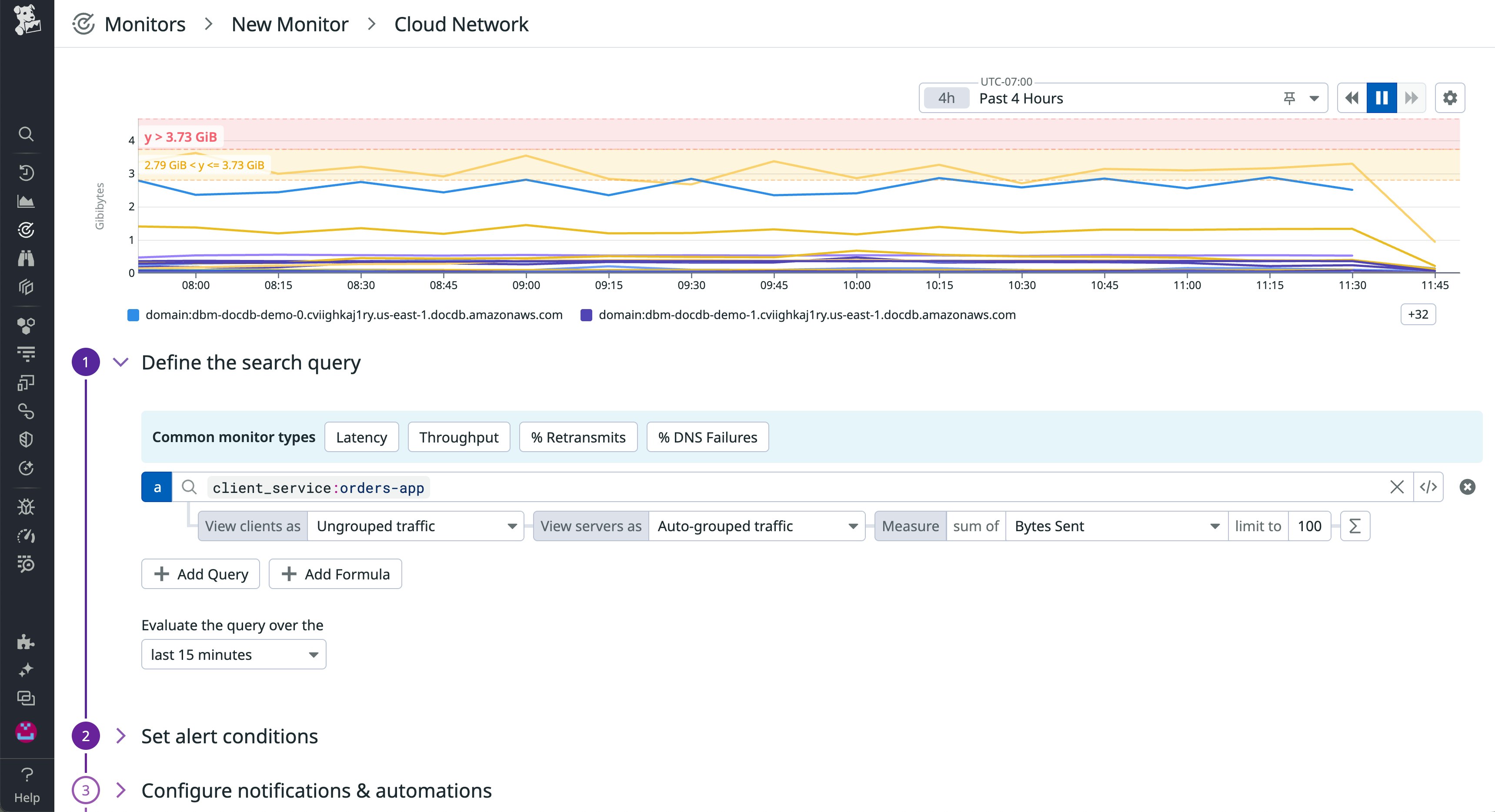 Get alerted when network metrics pass a threshold with CNM Monitors Get alerted when network metrics pass a threshold with CNM Monitors