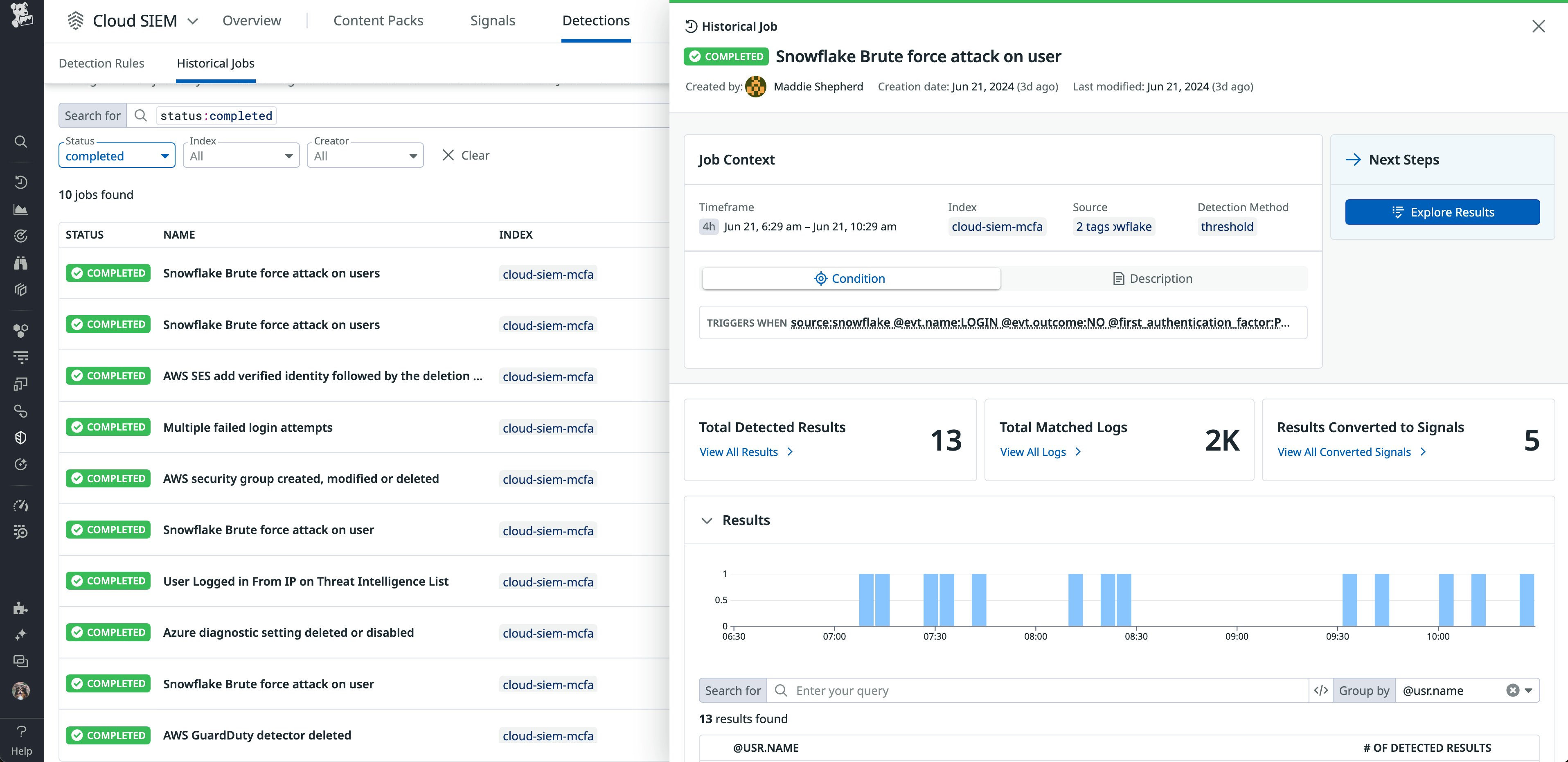 Backtest detection rules with Datadog Cloud SIEM Historical Jobs Backtest detection rules with Datadog Cloud SIEM Historical Jobs
