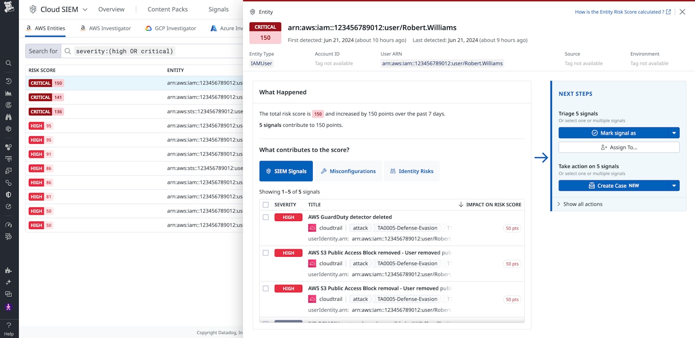 Cloud SIEM Risk-based Insights Cloud SIEM Risk-based Insights