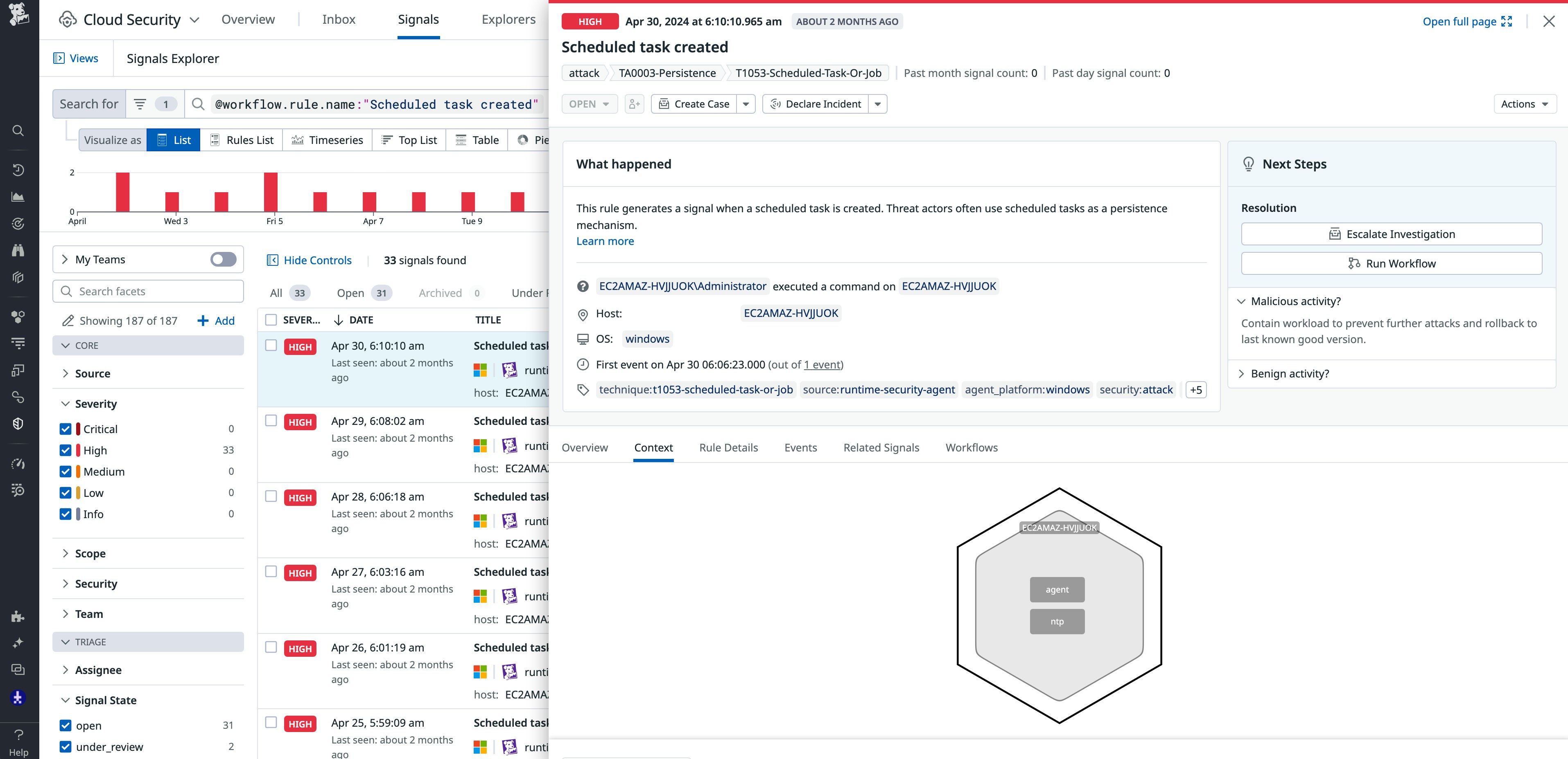 Windows host support in Datadog CSM for Threats and Vulnerabilities Windows host support in Datadog CSM for Threats and Vulnerabilities