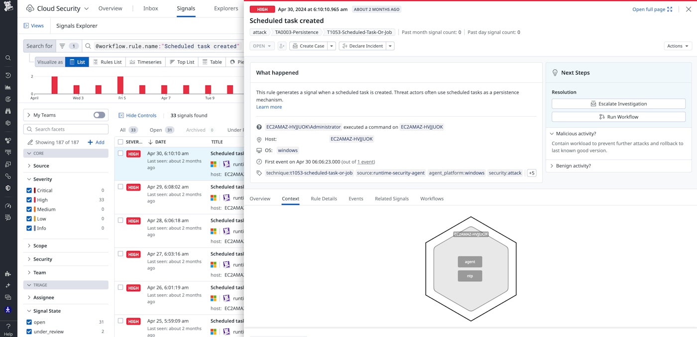 Windows host support in Datadog CSM for Threats and Vulnerabilities Windows host support in Datadog CSM for Threats and Vulnerabilities