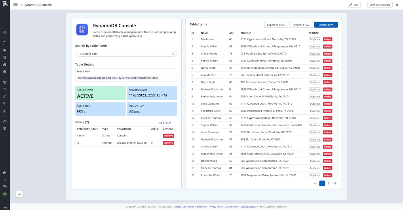 App Builder DynamoDB Console app. App Builder DynamoDB Console app.