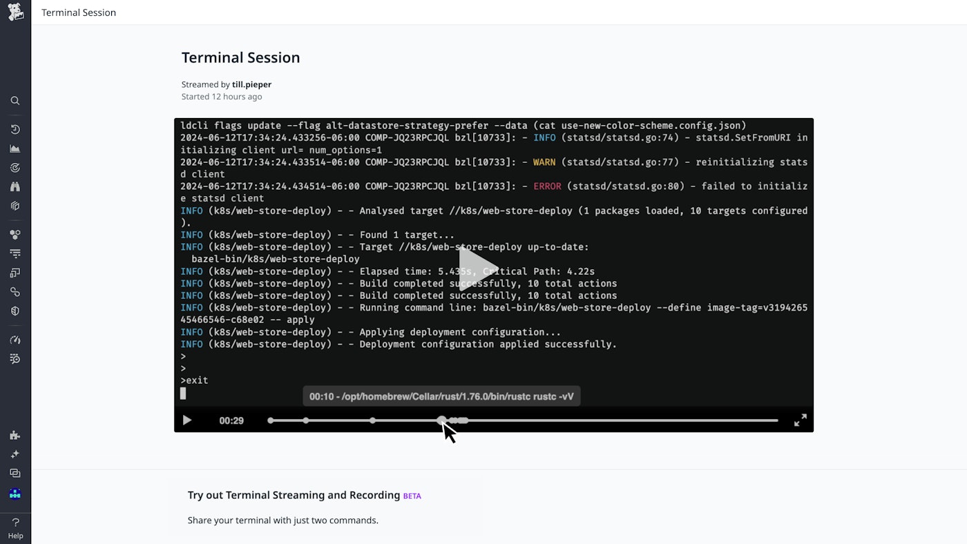 Stream, record, and search terminal sessions with Datadog CoTerm Stream, record, and search terminal sessions with Datadog CoTerm