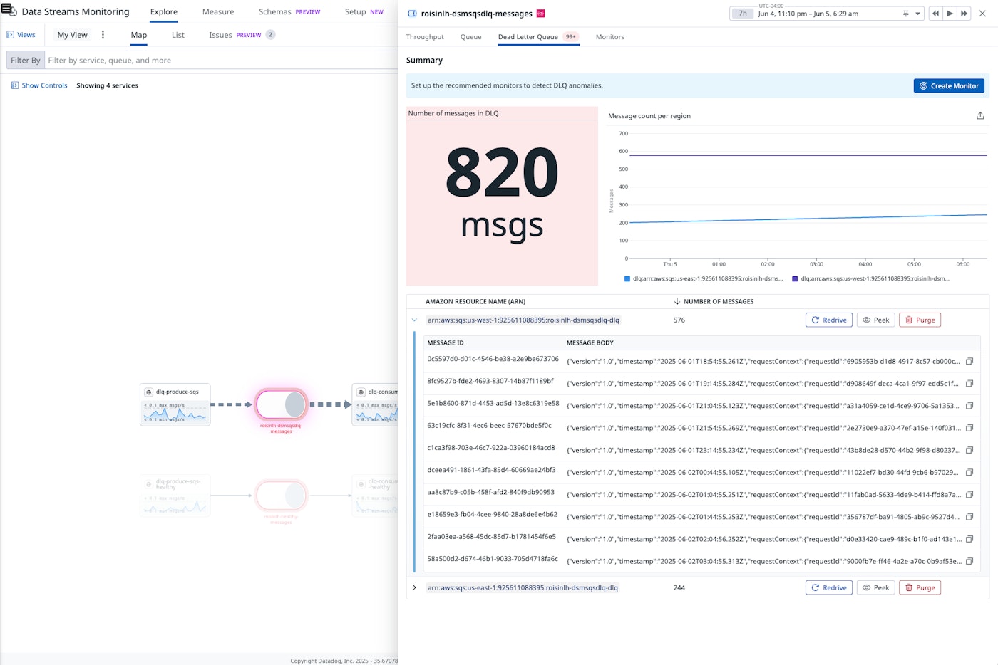 Redrive, peek, or purge SQS Queues in Data Streams Monitoring Redrive, peek, or purge SQS Queues in Data Streams Monitoring